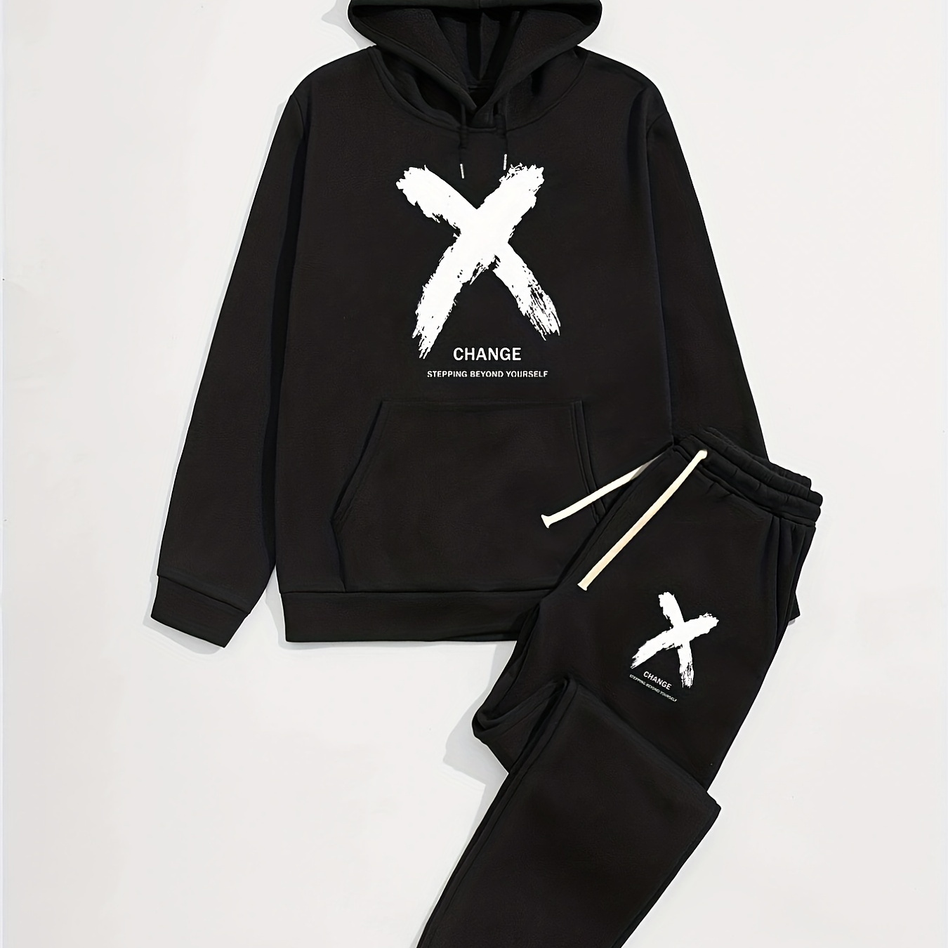 Men's Graphic Print Pullover Hooded Sweatshirt Casual Outfit Set, 2 Pieces Long Sleeve Hoodies And Drawstring Sweatpants
Men's Graphic Print Pullover Hooded Sweatshirt Casual Outfit Set, 2 Pieces Long Sleeve Hoodies And Drawstring Sweatpants