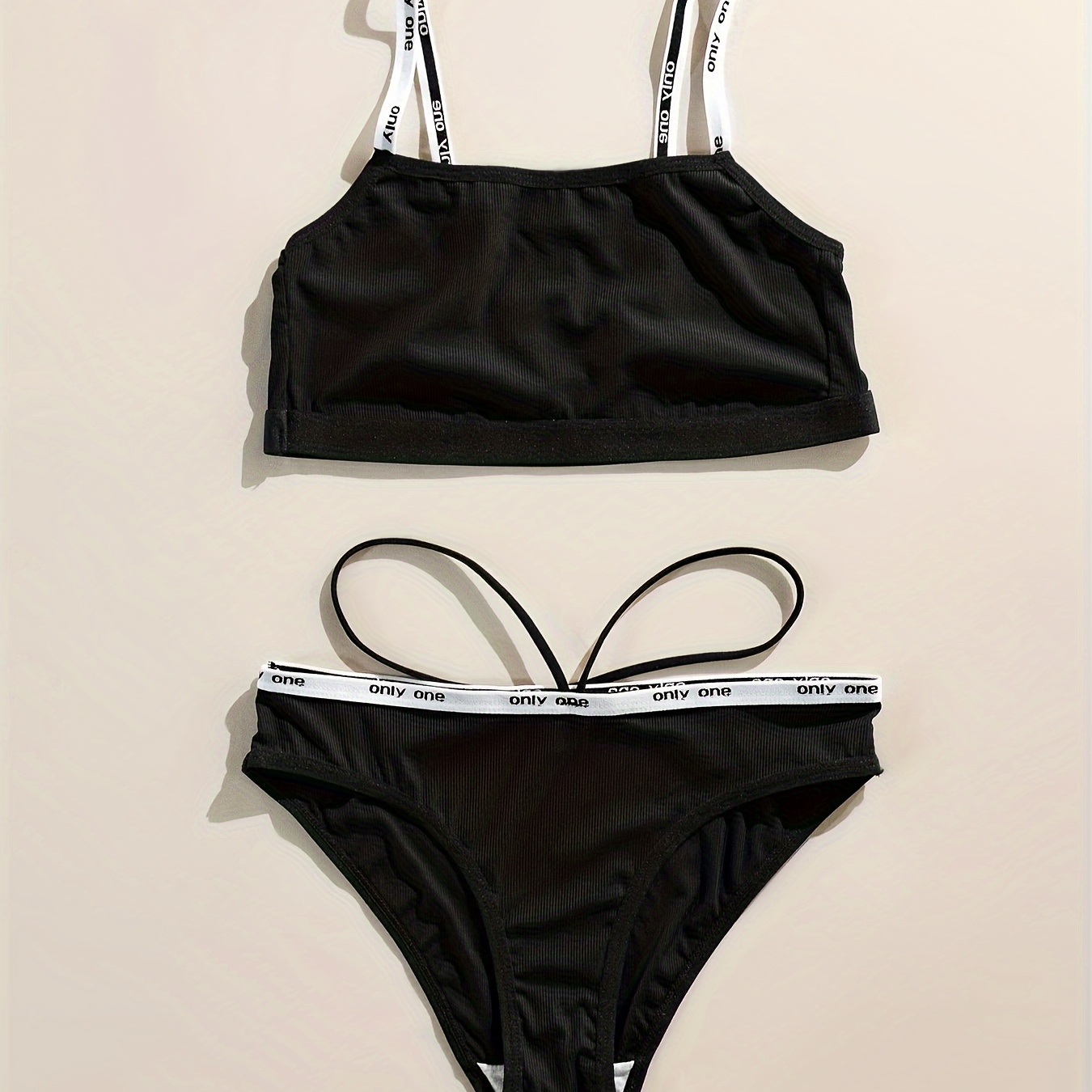 Letter Tape Bra & Panties, Simple Seamless Bra & Panties Lingerie Set, Women's Lingerie & Underwear
Letter Tape Bra & Panties, Simple Seamless Bra & Panties Lingerie Set, Women's Lingerie & Underwear