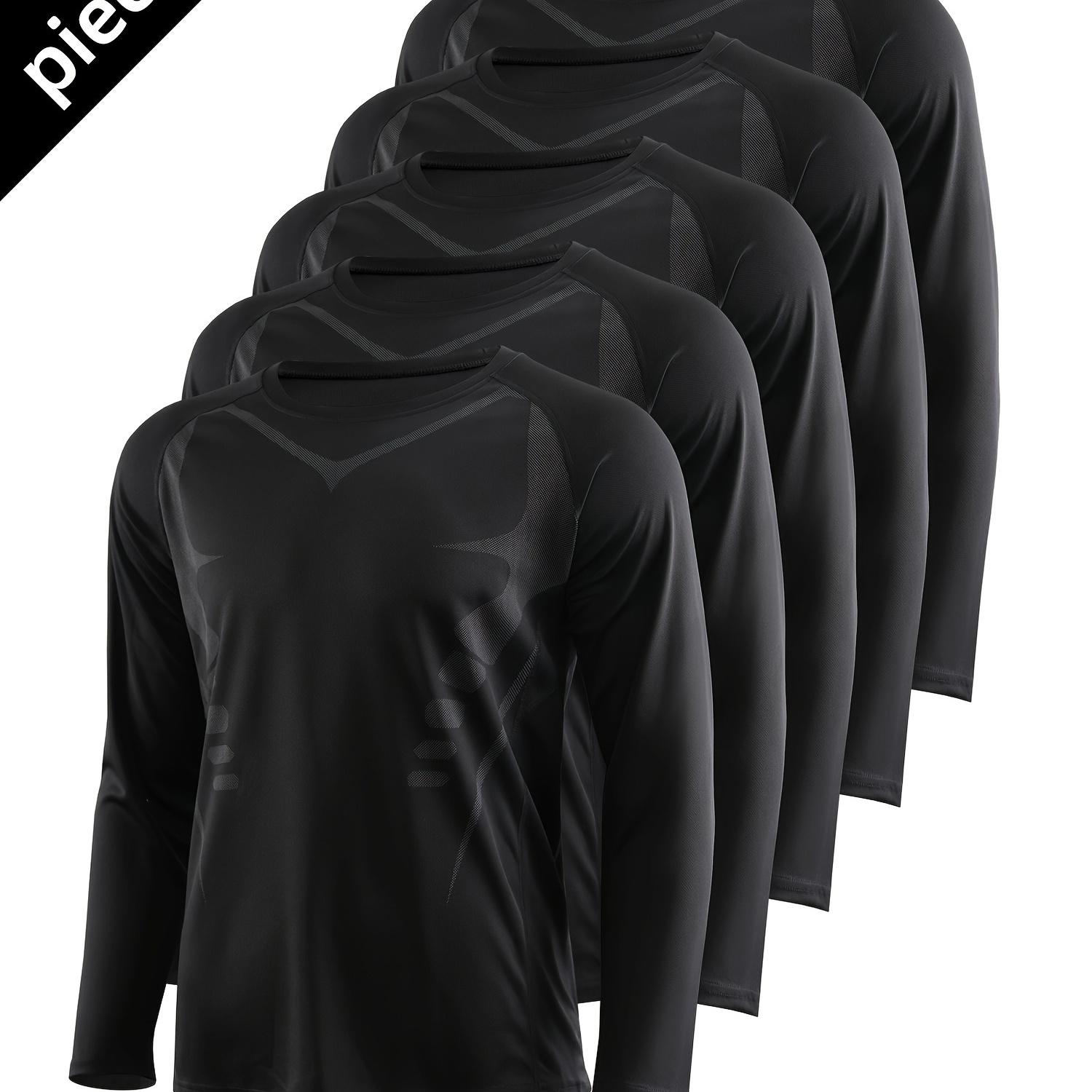 5pcs Men's Long Sleeve T-shirts, Casual Crew Neck Quick-dry Sportswear For Spring/fall
5pcs Men's Long Sleeve T-shirts, Casual Crew Neck Quick-dry Sportswear For Spring/fall