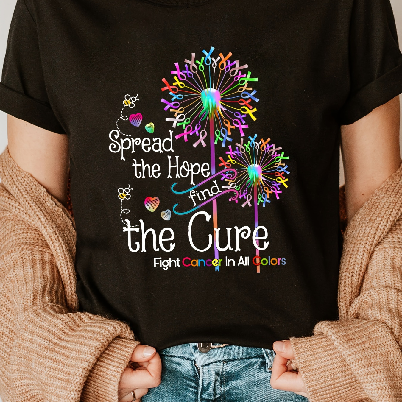 Cancer Letter Print Crew Neck T-shirt, Casual Short Sleeve T-shirt For Spring & Summer, Women's Clothing
Cancer Letter Print Crew Neck T-shirt, Casual Short Sleeve T-shirt For Spring & Summer, Women's Clothing