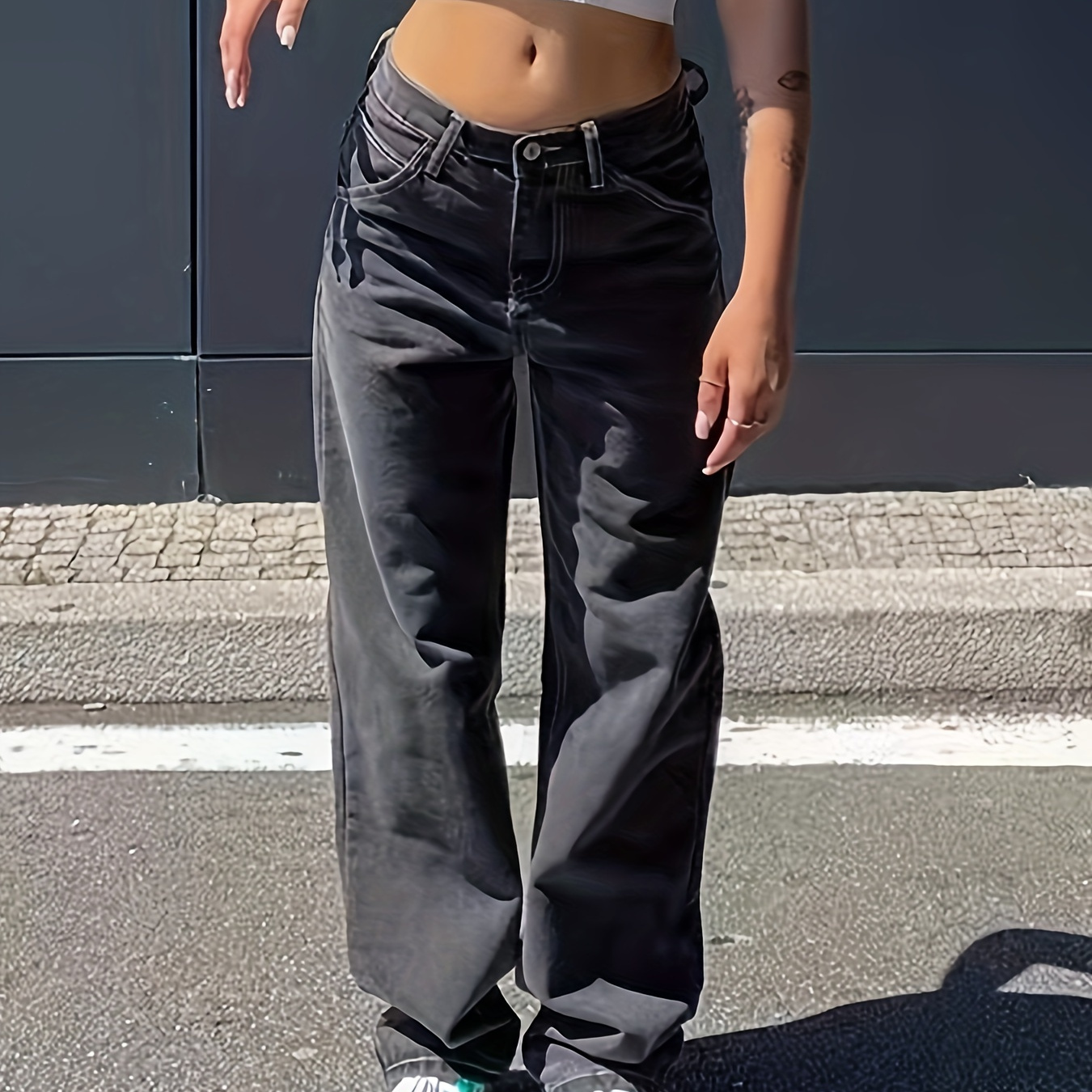Plain Washed Grey Loose Fit Streetwear Retro Casual Style Denim Pants, Women's Denim Jeans & Clothing
Plain Washed Grey Loose Fit Streetwear Retro Casual Style Denim Pants, Women's Denim Jeans & Clothing