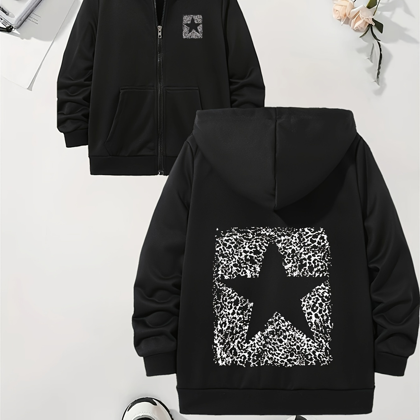 Women's Print Hoodie Jacket, Knit Polyester With Elastane, Zip-up Long Sleeve Jacket For And Outdoor Activities
Women's Print Hoodie Jacket, Knit Polyester With Elastane, Zip-up Long Sleeve Jacket For And Outdoor Activities