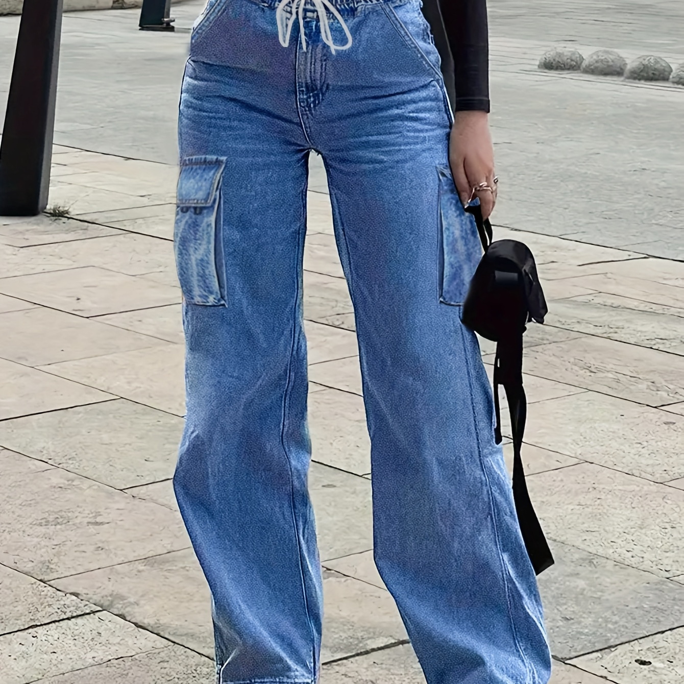 Waist Drawstring Women's Straight Leg Pants, Mid Waistband Pocket, Comfortable And , , Machine Washable
Waist Drawstring Women's Straight Leg Pants, Mid Waistband Pocket, Comfortable And , , Machine Washable