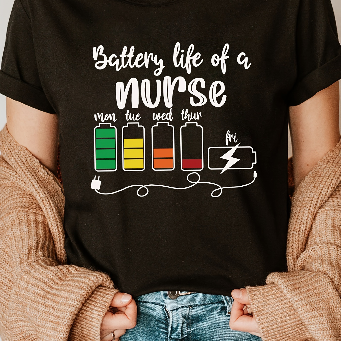 Nurse Day Print Crew Neck T-shirt, Short Sleeve Casual Top For Summer & Spring, Women's Clothing
Nurse Day Print Crew Neck T-shirt, Short Sleeve Casual Top For Summer & Spring, Women's Clothing