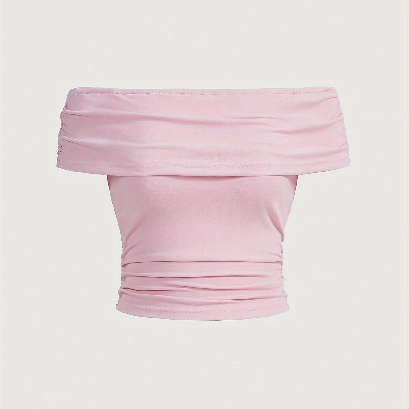 Off-shoulder Straight Neck Top, Chic Straight Neck Slim Crop Top For Spring & Summer, Women's Clothing
Off-shoulder Straight Neck Top, Chic Straight Neck Slim Crop Top For Spring & Summer, Women's Clothing