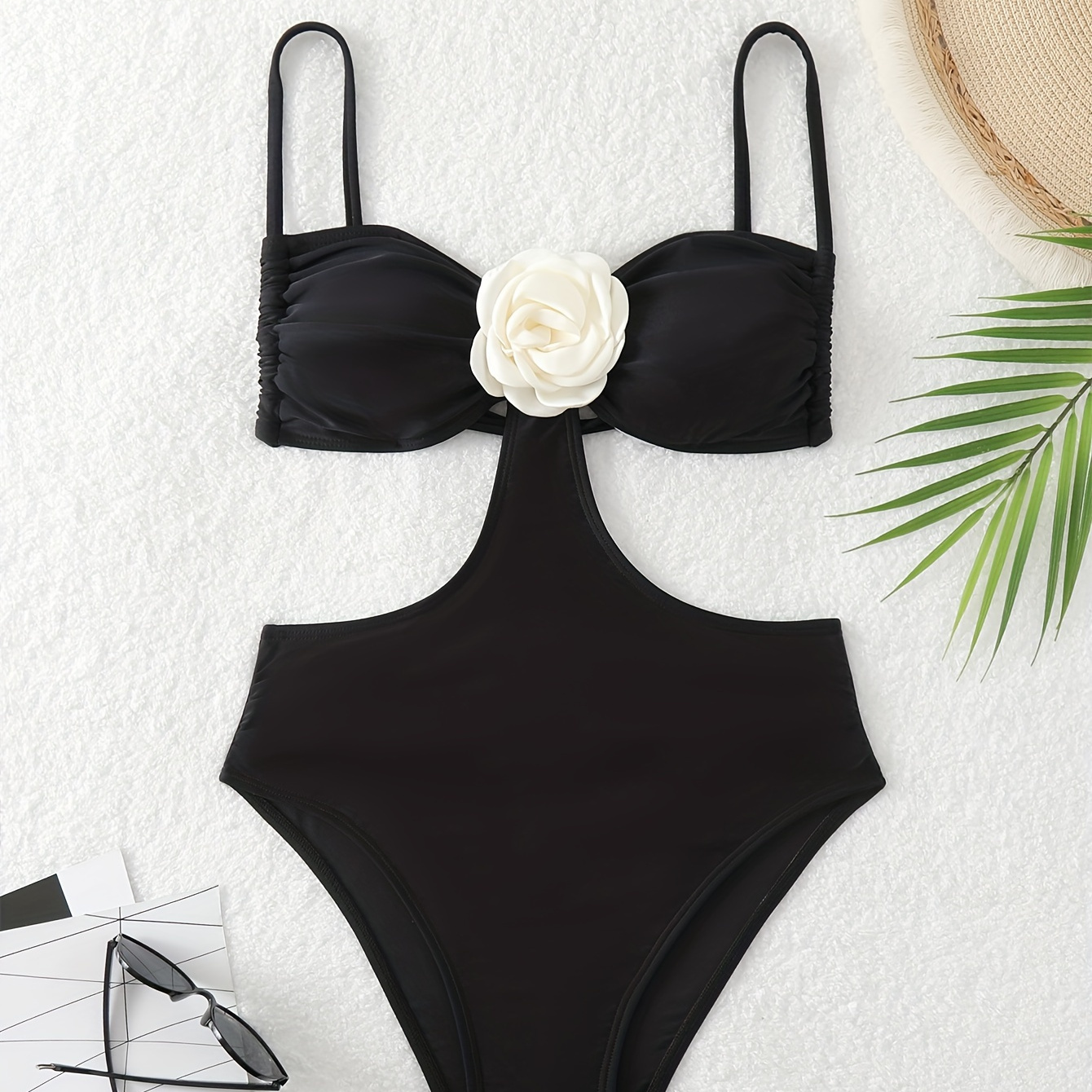 3d Floral Decor One-piece Swimsuit, Cut Out High Cut Bathing Suits, Women's Swimwear & Clothing
3d Floral Decor One-piece Swimsuit, Cut Out High Cut Bathing Suits, Women's Swimwear & Clothing