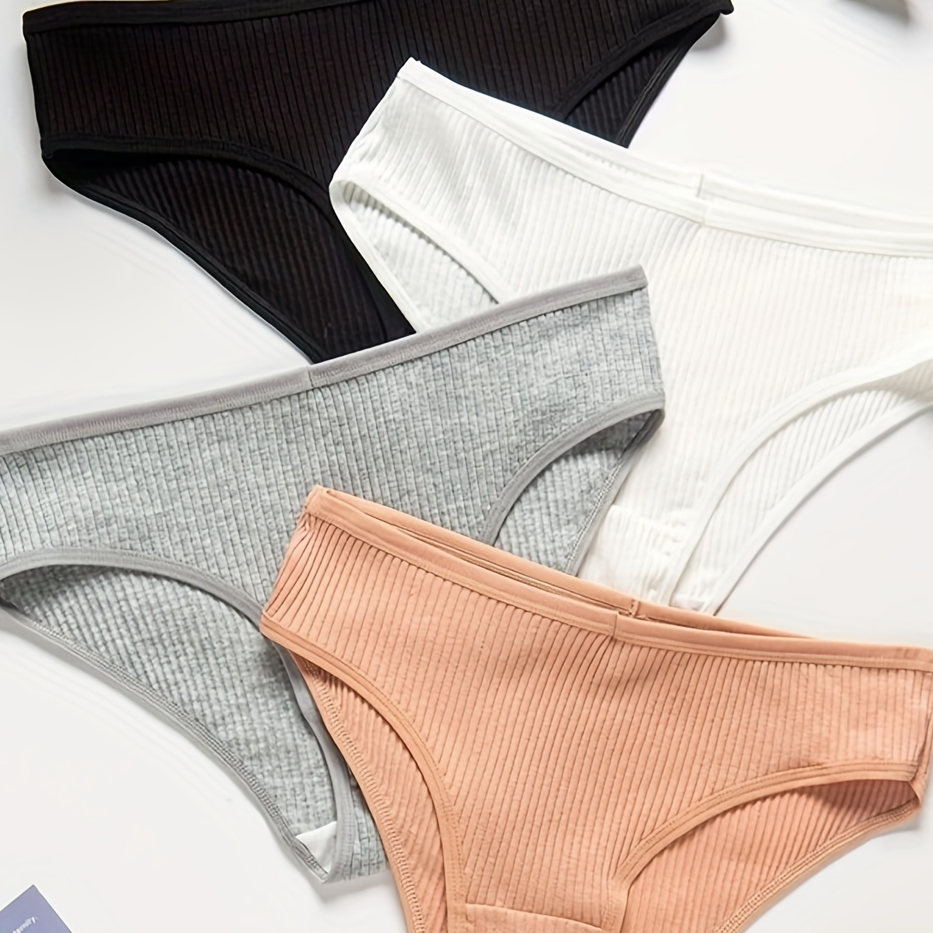 4pcs Ribbed Solid Briefs, Comfy & Breathable Stretchy Intimates Panties, Women's Lingerie & Underwear
4pcs Ribbed Solid Briefs, Comfy & Breathable Stretchy Intimates Panties, Women's Lingerie & Underwear