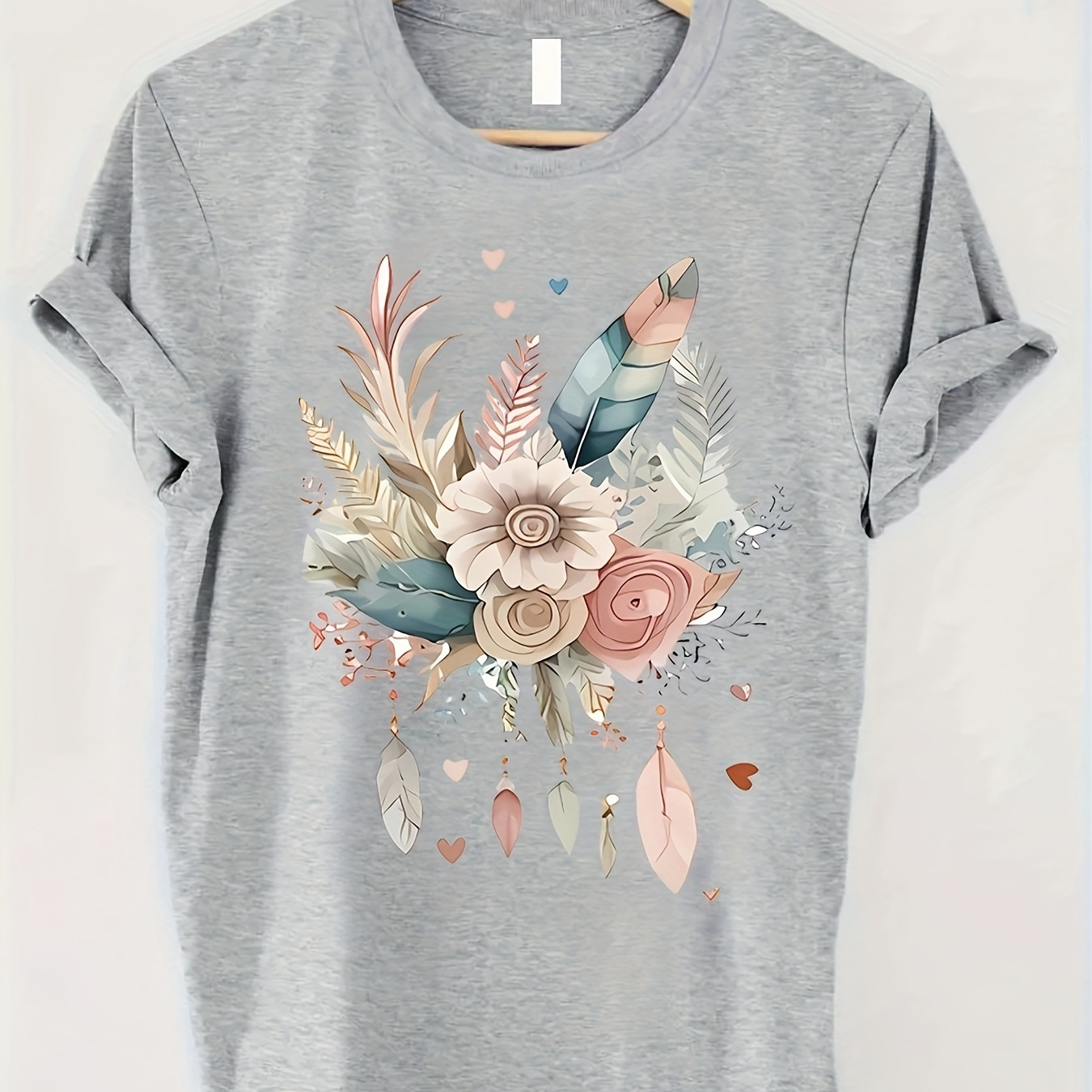 Floral Print T-shirt, Short Sleeve Crew Neck Casual Top For Summer & Spring, Women's Clothing
Floral Print T-shirt, Short Sleeve Crew Neck Casual Top For Summer & Spring, Women's Clothing