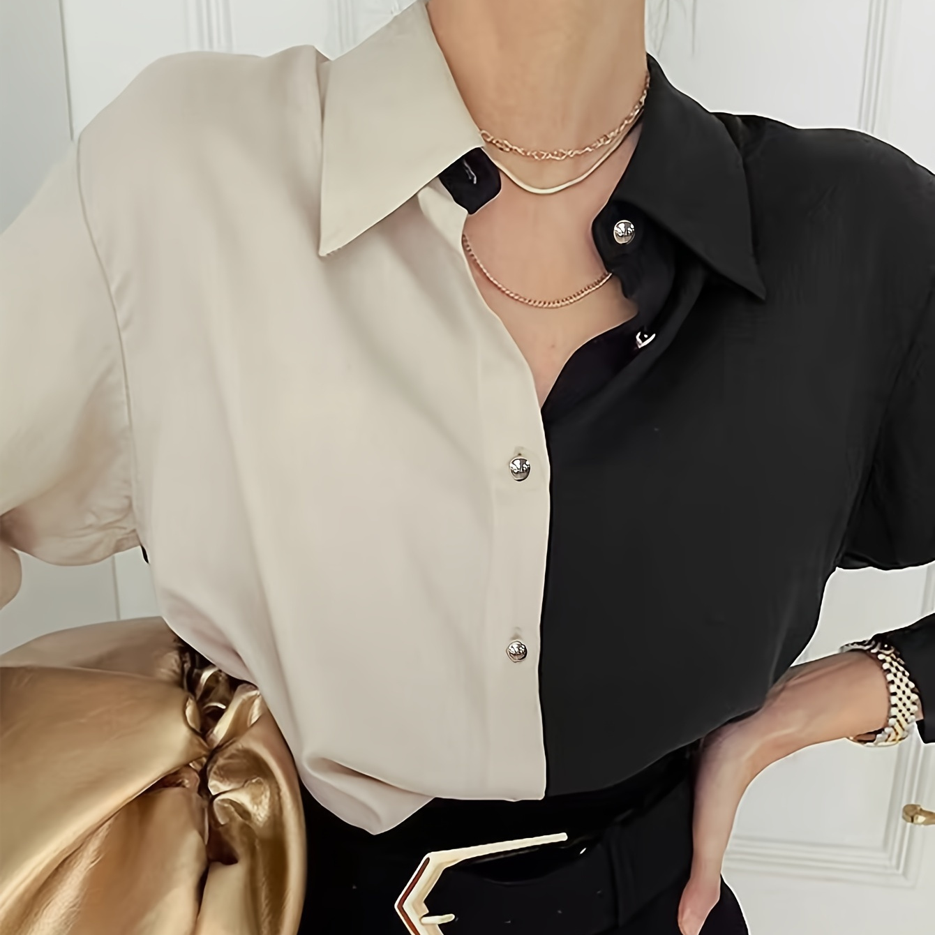 Women's Button-front Long Sleeve Shirt - Casual Polyester , Machine Washable, Elegant Turn-down Collar, For All , Apparel|chic |no Stretch Shirt, Blouse
Women's Button-front Long Sleeve Shirt - Casual Polyester , Machine Washable, Elegant Turn-down Collar, For All , Apparel|chic |no Stretch Shirt, Blouse