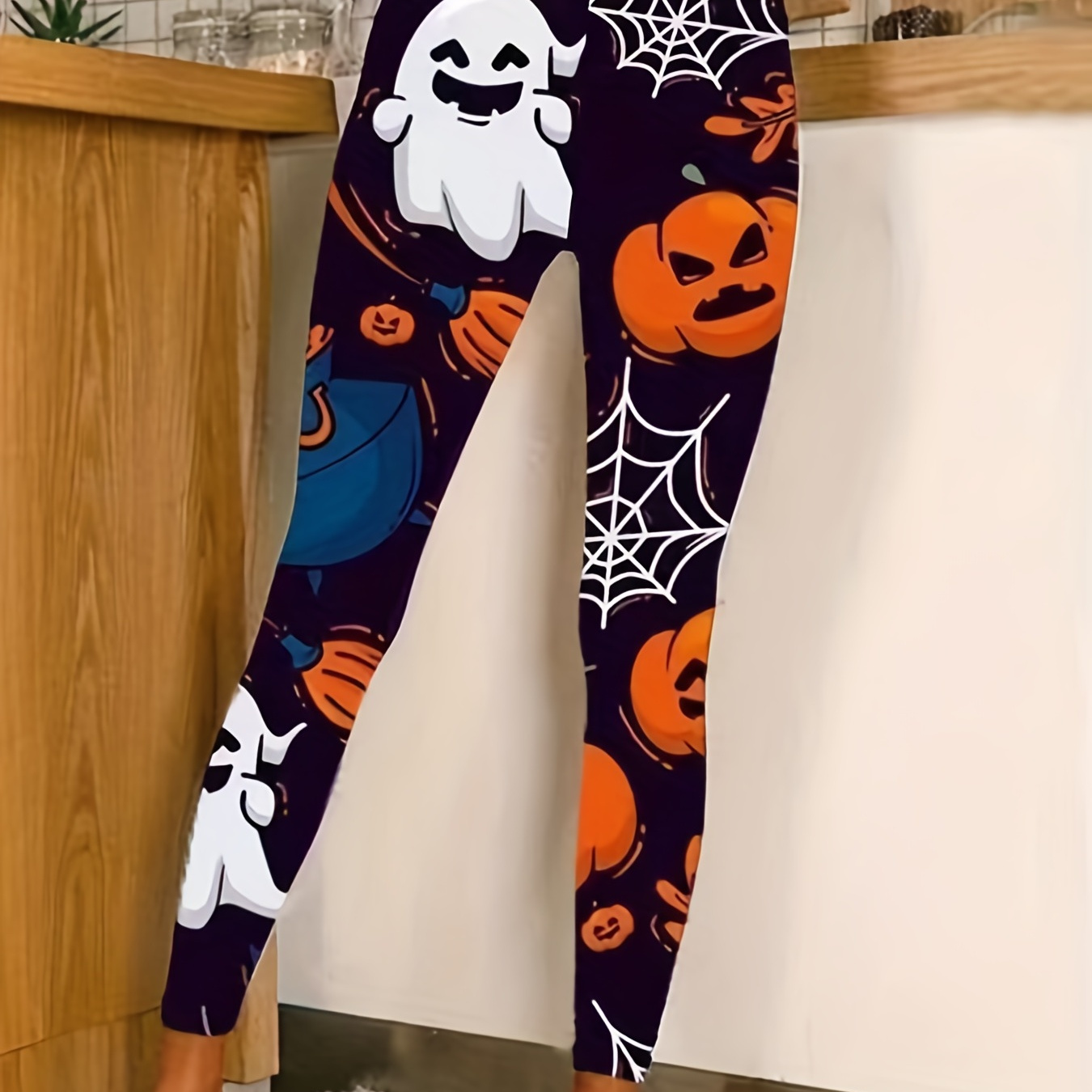 Halloween Print Skinny Leggings, Cute Elastic Waist Stretchy Leggings, Women's Clothing
Halloween Print Skinny Leggings, Cute Elastic Waist Stretchy Leggings, Women's Clothing