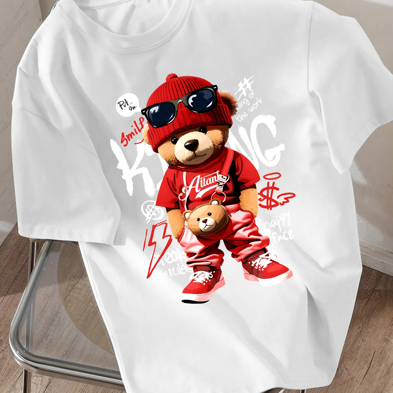 And Summer Loose Casual Stylish T-shirt For Boys Featuring A Trendy Teddy Bear Cartoon Print, Wear.
And Summer Loose Casual Stylish T-shirt For Boys Featuring A Trendy Teddy Bear Cartoon Print, Wear.
