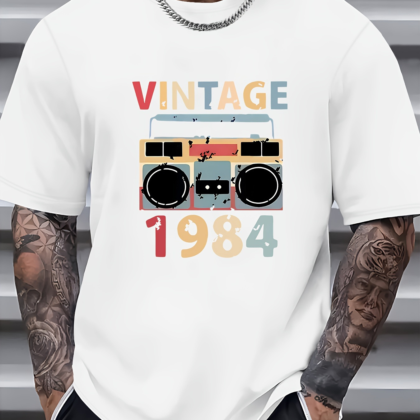 Vintage Radio Graphic Print Men's Creative Top, Casual Short Sleeve Crew Neck T-shirt, Men's Clothing For Summer Outdoor
Vintage Radio Graphic Print Men's Creative Top, Casual Short Sleeve Crew Neck T-shirt, Men's Clothing For Summer Outdoor