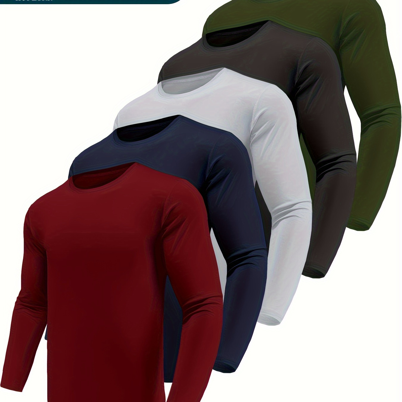 5-pack Set Of Quick Dry And Comfy Crew Neck And Long Sleeve T-shirts In Solid Color, Active Sports Tops For Men's All Seasons Fitness, Running And Training Wear
5-pack Set Of Quick Dry And Comfy Crew Neck And Long Sleeve T-shirts In Solid Color, Active Sports Tops For Men's All Seasons Fitness, Running And Training Wear