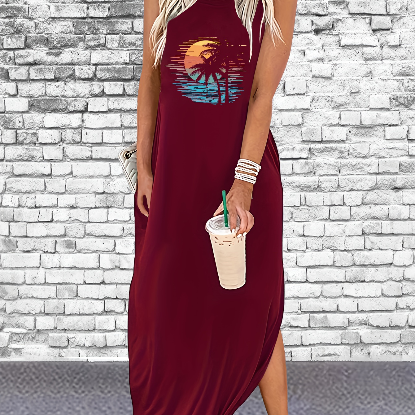 Coconut Tree Print Sleeveless Tee Dress, Casual Tank Dress For Spring & Summer, Women's Clothing
Coconut Tree Print Sleeveless Tee Dress, Casual Tank Dress For Spring & Summer, Women's Clothing