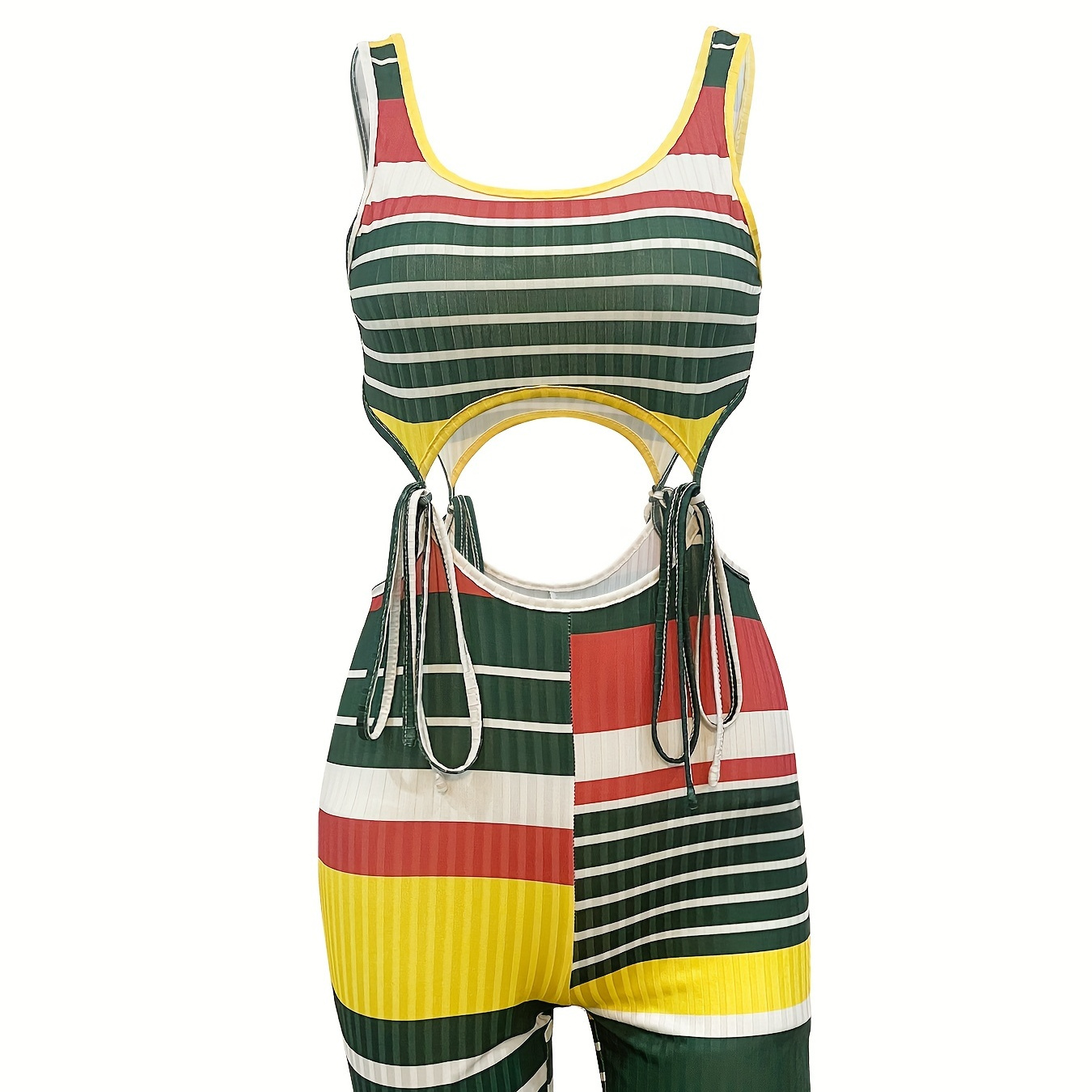Striped Print Tie Two-piece Set, Scoop Neck Sleeveless Crop Top & High Waist Slim Shorts Outfits, Women's Clothing
Striped Print Tie Two-piece Set, Scoop Neck Sleeveless Crop Top & High Waist Slim Shorts Outfits, Women's Clothing