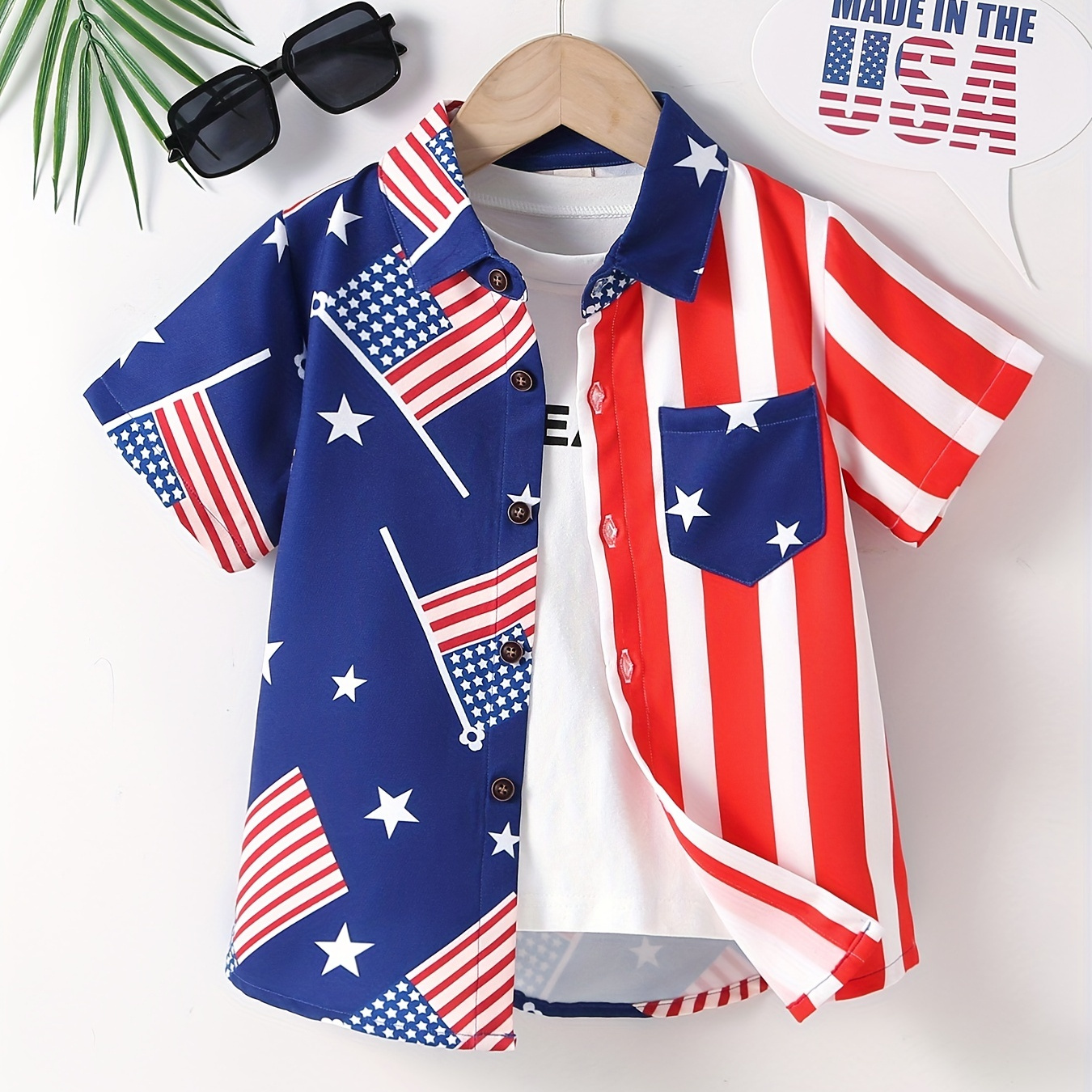 American Independence Day Flag Graphic Print Boys Creative Top, Casual Non-stretch Short Sleeve Lapel Shirt, Boys Clothes For Summer Outdoor
American Independence Day Flag Graphic Print Boys Creative Top, Casual Non-stretch Short Sleeve Lapel Shirt, Boys Clothes For Summer Outdoor
