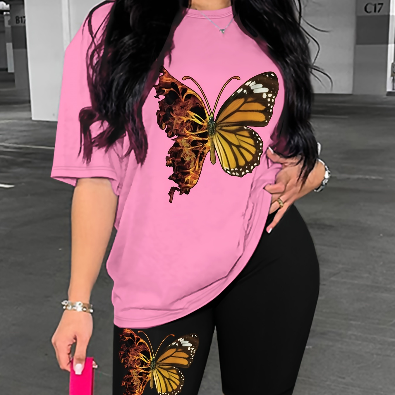 Print Matching Two-piece Set, Casual Short Sleeve T-shirt & Skinny Shorts Outfits, Women's Clothing
Print Matching Two-piece Set, Casual Short Sleeve T-shirt & Skinny Shorts Outfits, Women's Clothing