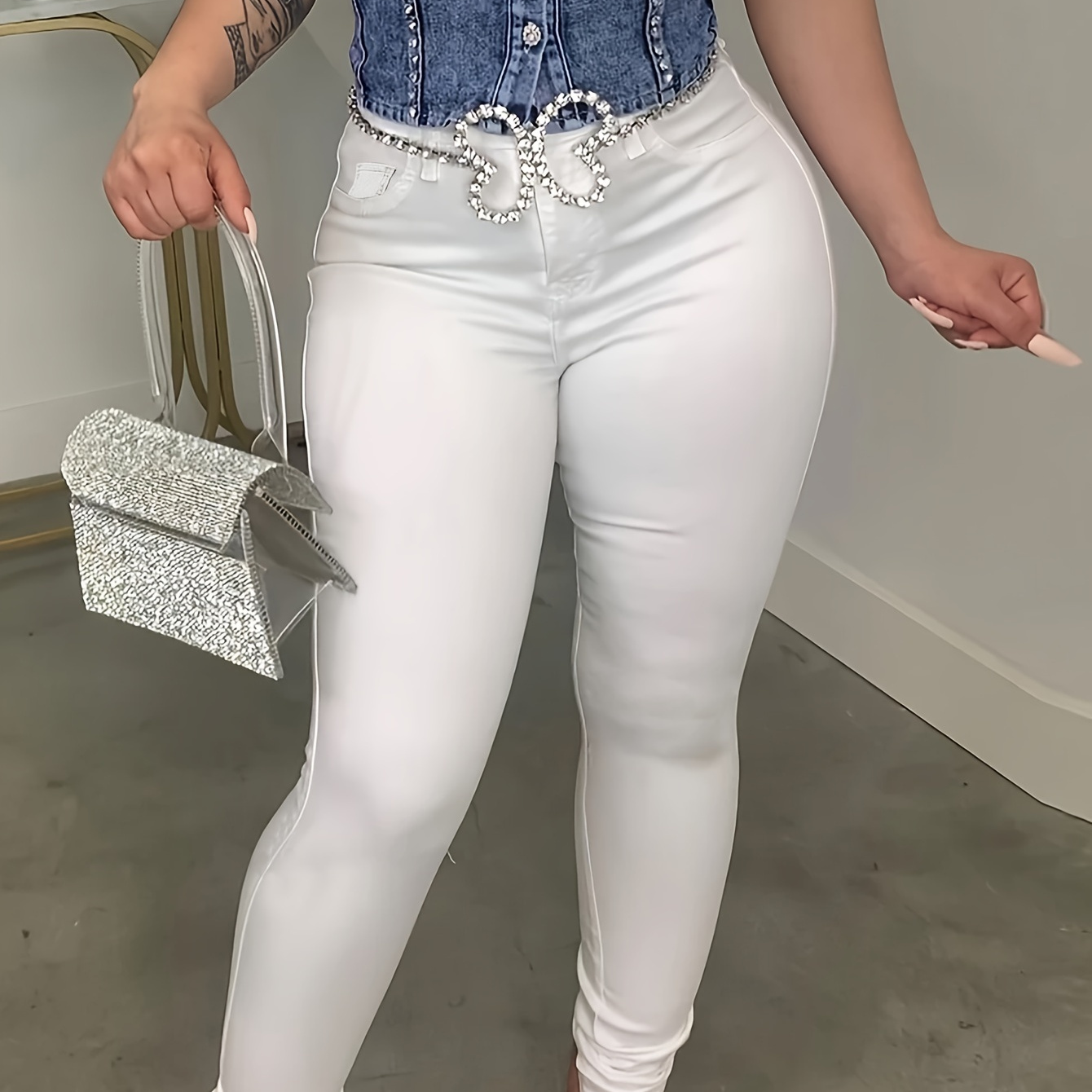 Plus Size Skinny White Jeans For Women Full Length Stretchy Denim Jeans Pants Full Length Pencil Denim Jeans Pants
Plus Size Skinny White Jeans For Women Full Length Stretchy Denim Jeans Pants Full Length Pencil Denim Jeans Pants