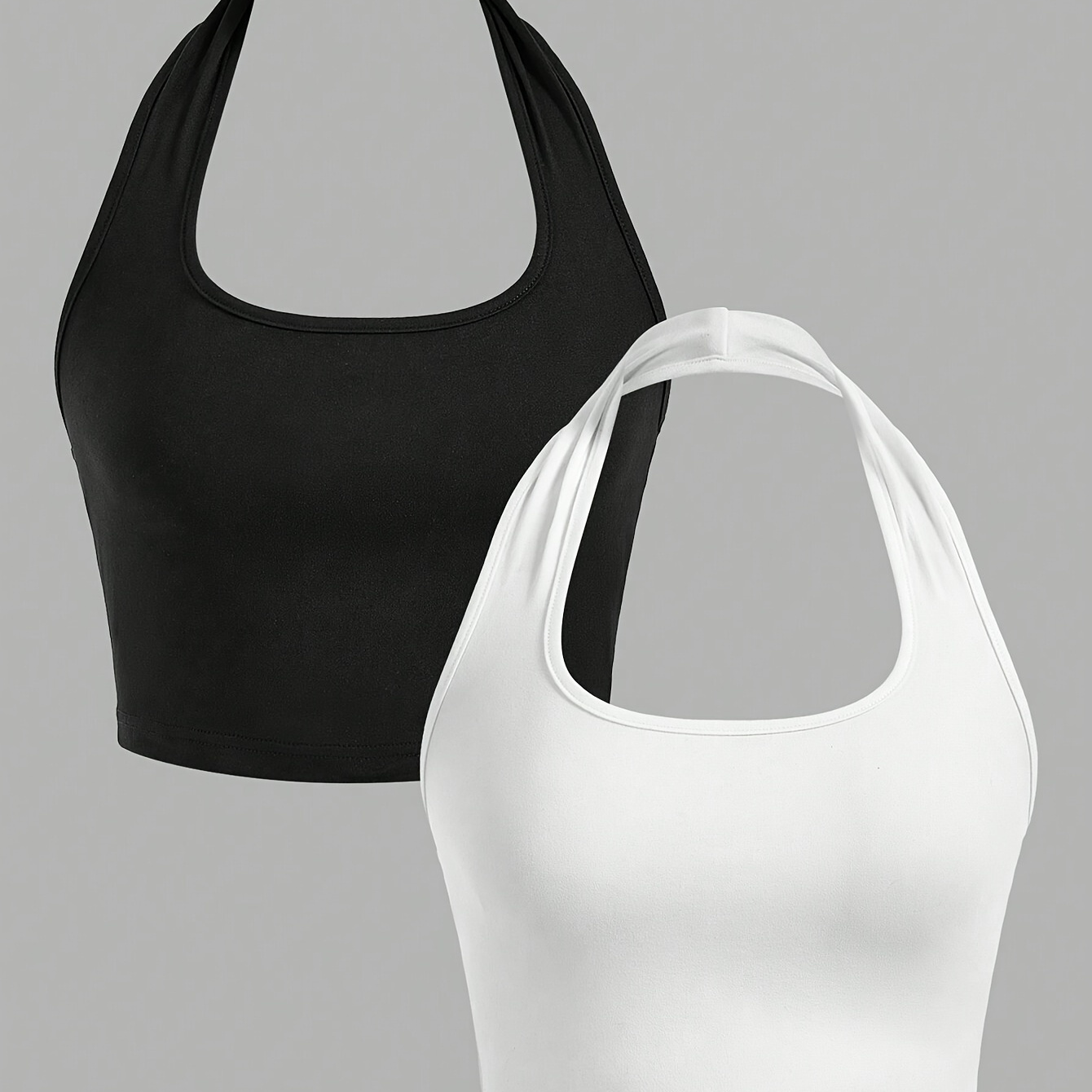 Chic Black & White Halter Neck Top For Women - Slim Fit, Polyester, Machine Washable - Spring, Summer & Fall
Chic Black & White Halter Neck Top For Women - Slim Fit, Polyester, Machine Washable - Spring, Summer & Fall