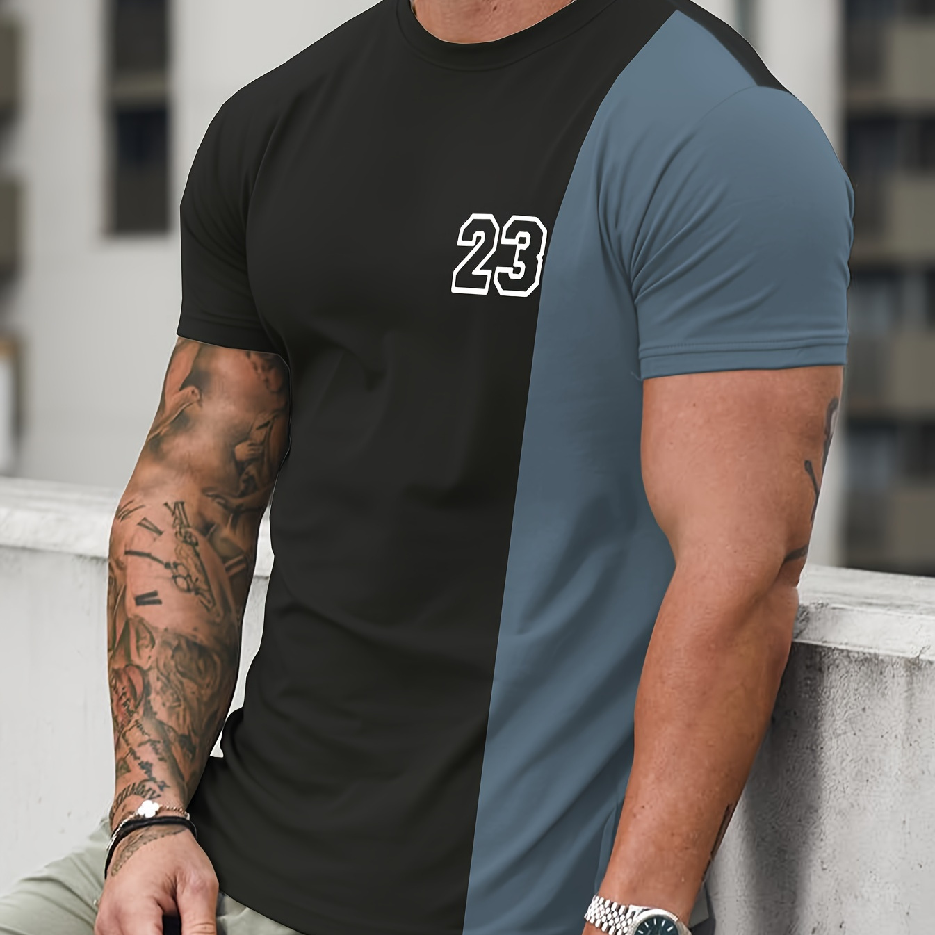 Number 23 Pattern Print Men's Color Block T-shirt, Graphic Tee Men's Summer Clothes, Men's Outfits
Number 23 Pattern Print Men's Color Block T-shirt, Graphic Tee Men's Summer Clothes, Men's Outfits