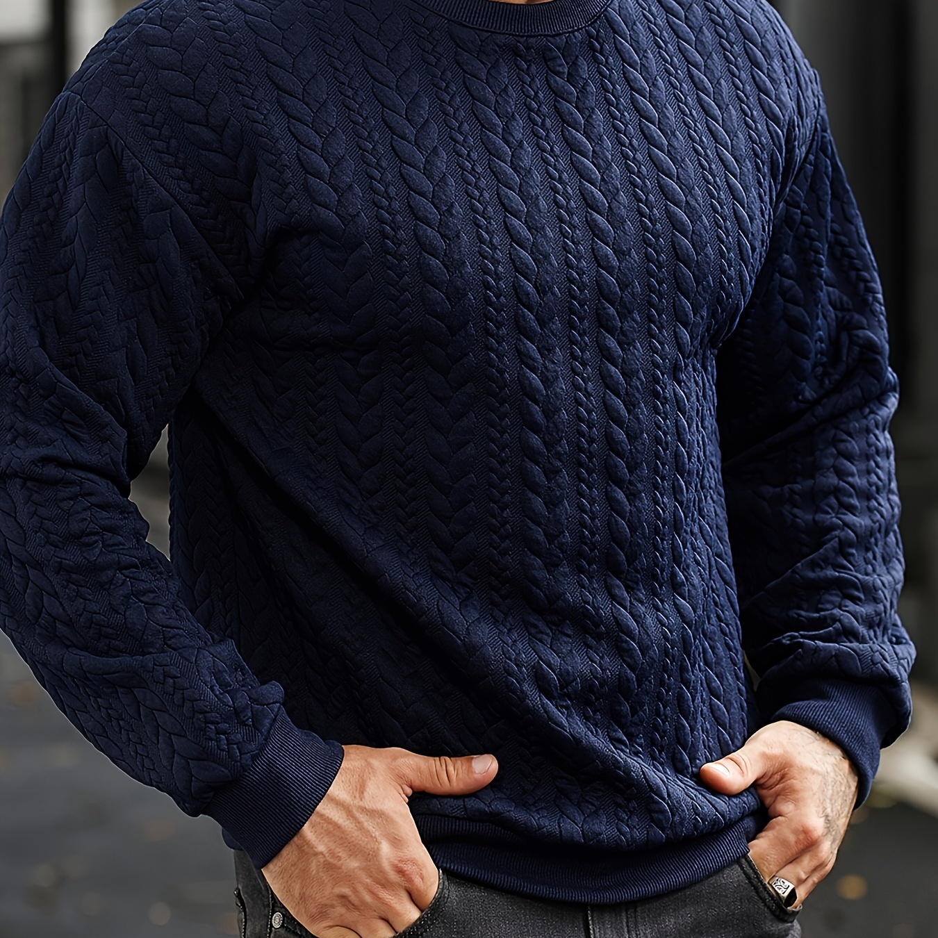 Men's Casual Knit Sweater - Geometric Pattern, Long Sleeve, Crew Neck Pullover For Fall & Winter
Men's Casual Knit Sweater - Geometric Pattern, Long Sleeve, Crew Neck Pullover For Fall & Winter