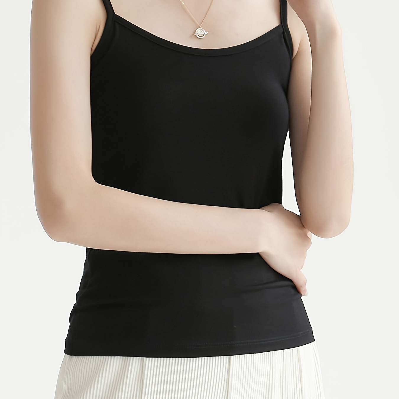 Solid Color Spaghetti Strap Top, Sexy Sleeveless Slim Versatile Cami Top, Women's Clothing
Solid Color Spaghetti Strap Top, Sexy Sleeveless Slim Versatile Cami Top, Women's Clothing