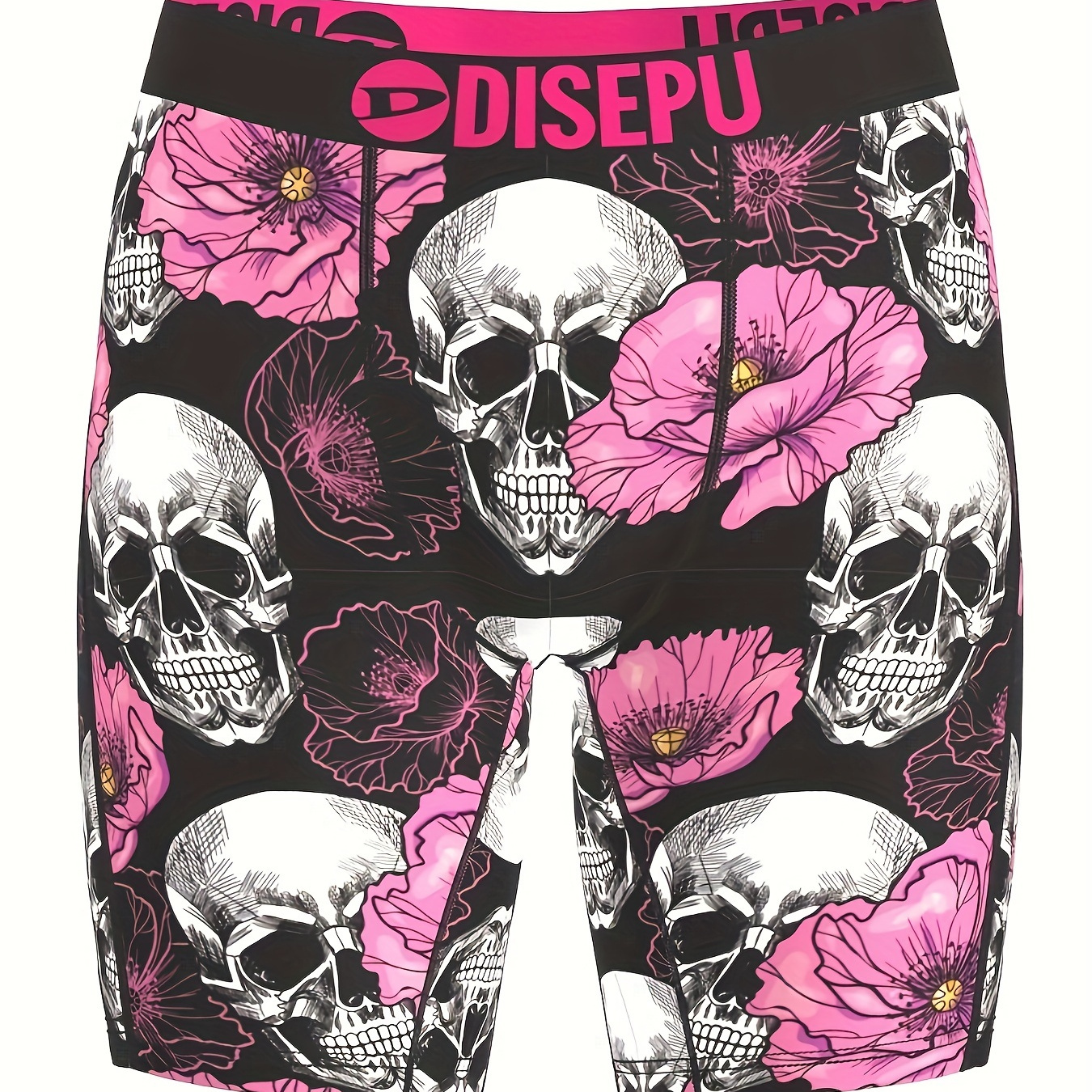 Disepu Men's Skull & Floral Print Long Boxer Briefs - Breathable, Quick-dry, High Stretch For Sports, Fitness & Swimming
Disepu Men's Skull & Floral Print Long Boxer Briefs - Breathable, Quick-dry, High Stretch For Sports, Fitness & Swimming