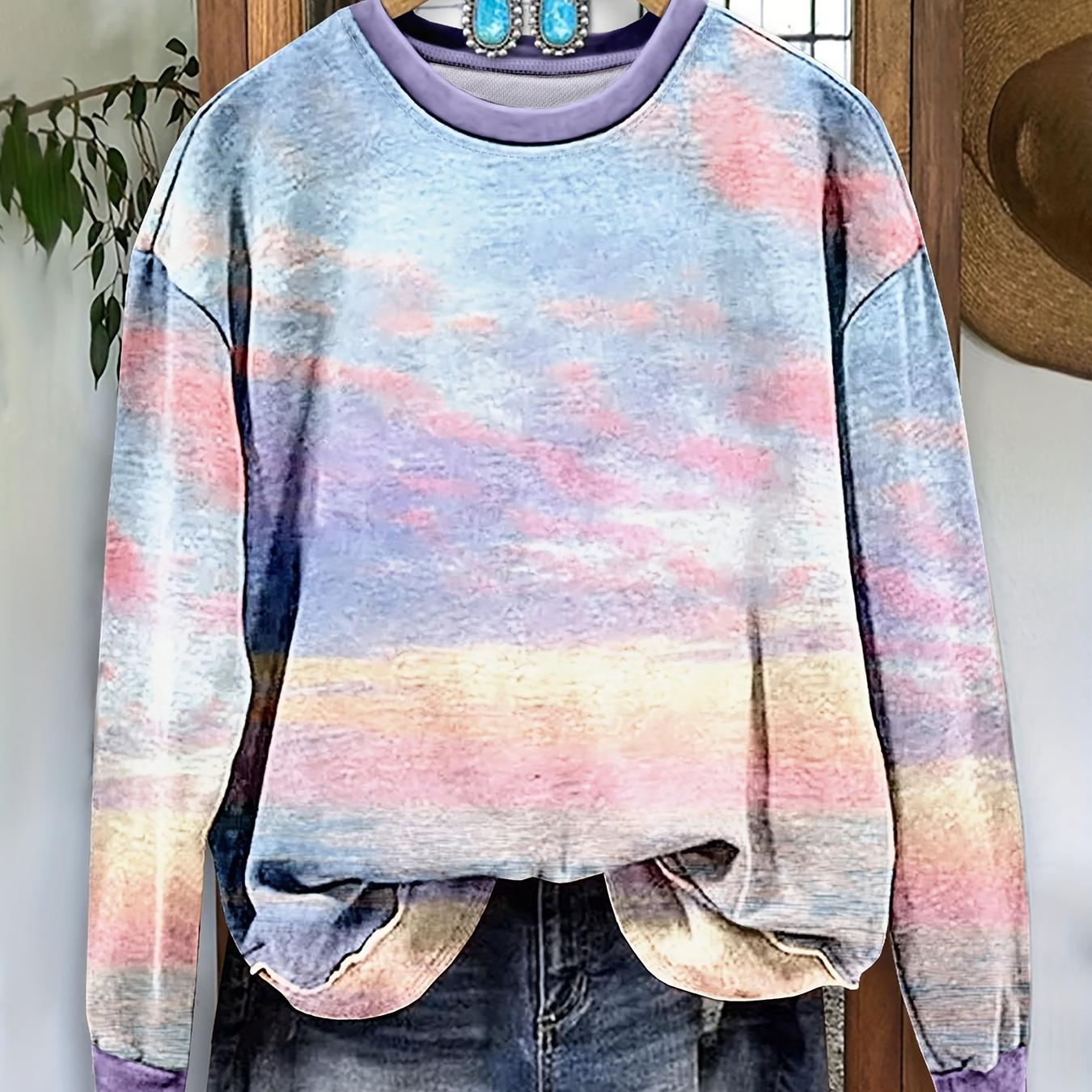 Striped Print Sweatshirt For Women - Casual Crew Neck, Long Sleeve Pullover With Drop Shoulder Design, Soft Polyester , Machine Washable
Striped Print Sweatshirt For Women - Casual Crew Neck, Long Sleeve Pullover With Drop Shoulder Design, Soft Polyester , Machine Washable