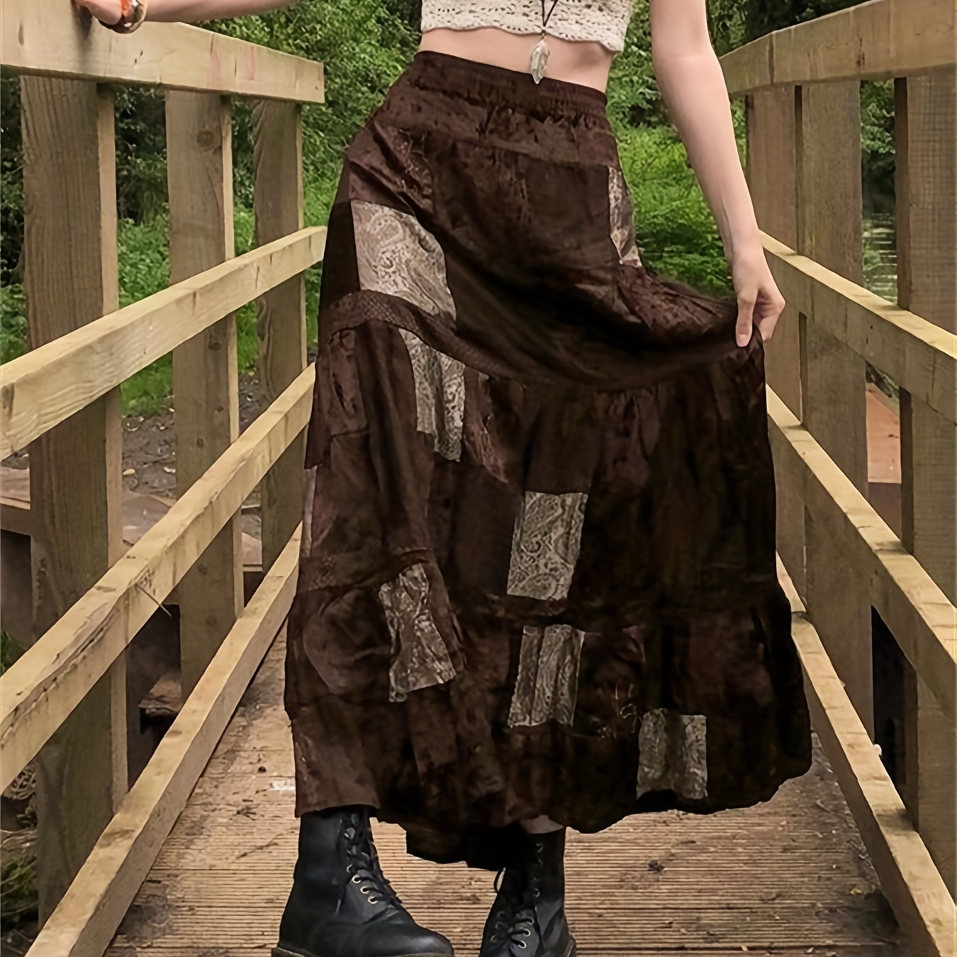 Colorblock Geometric Pattern Tiered Skirt, Vintage Skirt For Spring & Summer, Women's Clothing
Colorblock Geometric Pattern Tiered Skirt, Vintage Skirt For Spring & Summer, Women's Clothing