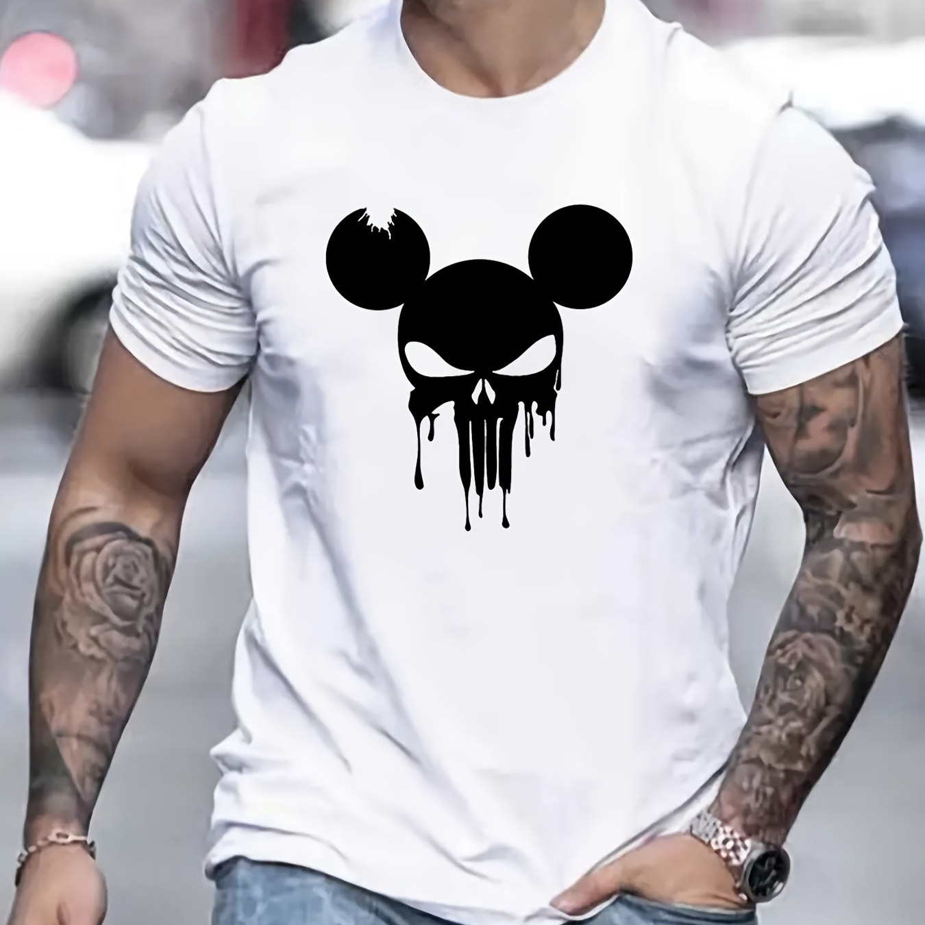 Creative Skull Pattern Men's T-shirt For Summer Outdoor, Halloween Costume Gift For Men
Creative Skull Pattern Men's T-shirt For Summer Outdoor, Halloween Costume Gift For Men