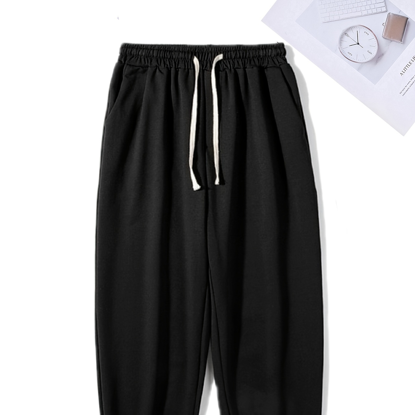 Men's Solid Sports Pants With Pockets, Active Drawstring Elastic Waist Joggers For Outdoor Activities
Men's Solid Sports Pants With Pockets, Active Drawstring Elastic Waist Joggers For Outdoor Activities