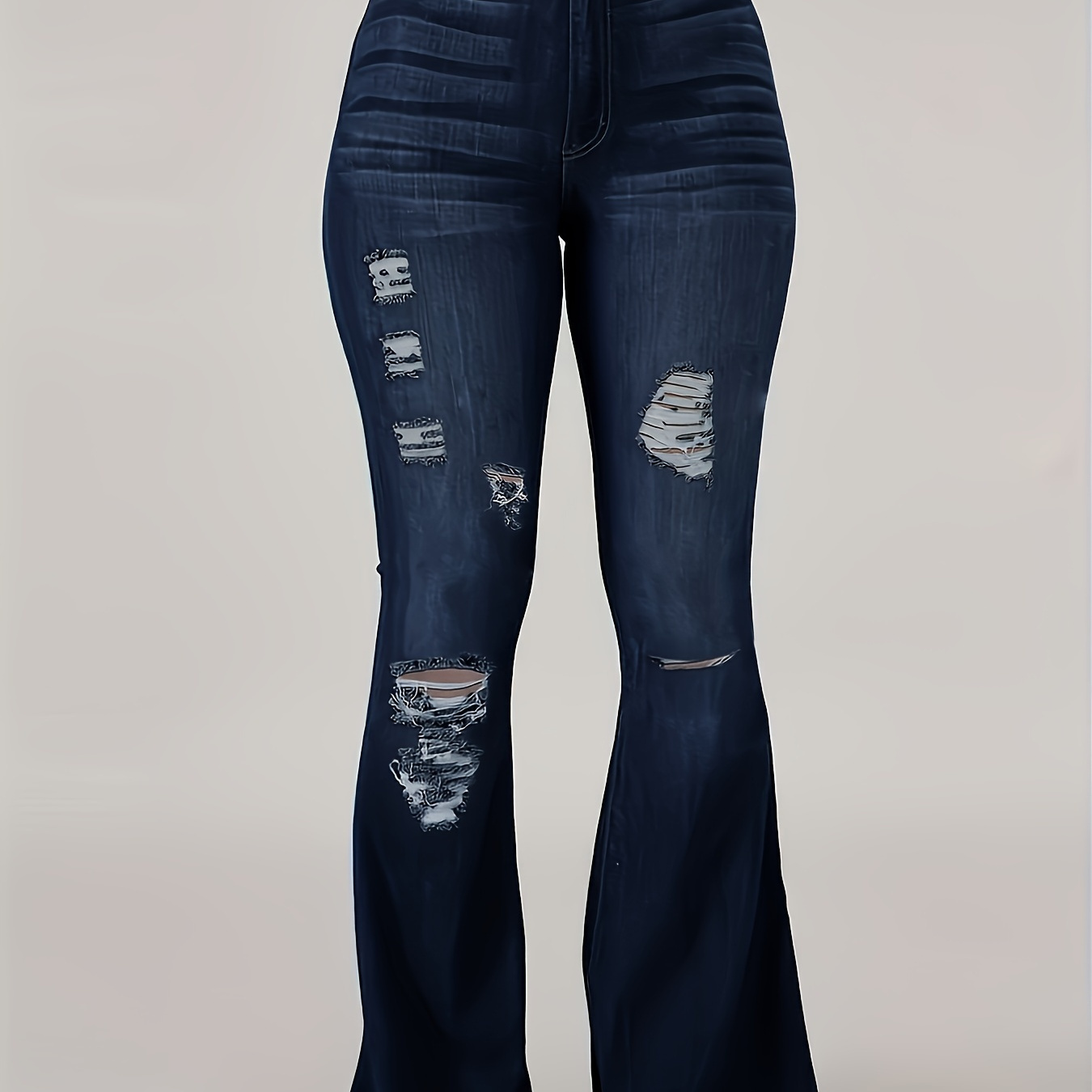 Blue Raw Hem Flared Jeans, Bell Bottom Ripped Holes High Waist Denim Pants, Women's Denim Jeans & Clothing
Blue Raw Hem Flared Jeans, Bell Bottom Ripped Holes High Waist Denim Pants, Women's Denim Jeans & Clothing