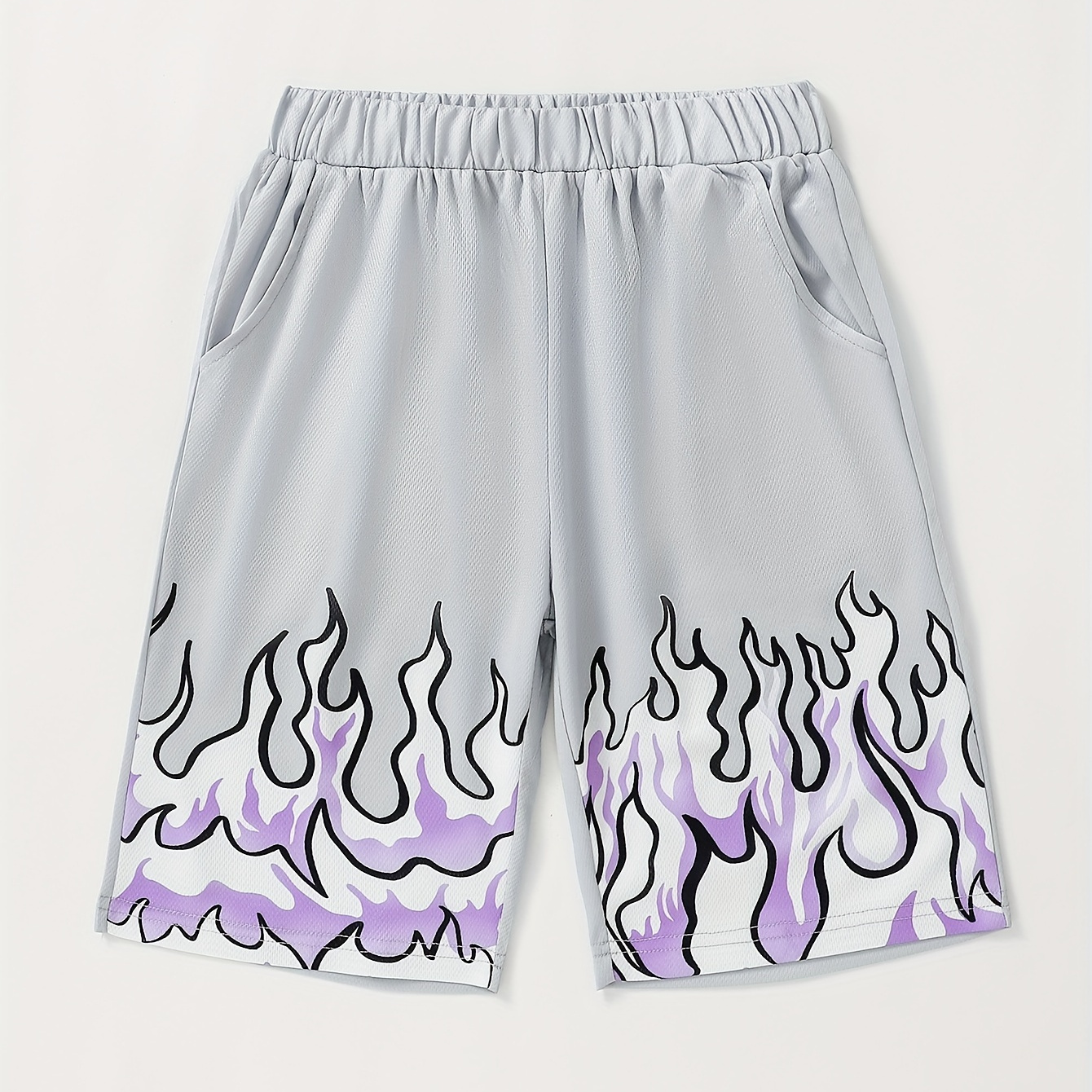Boy's Flame Pattern Trendy Short, Casual Elastic Waist Pocket Summer Sports Basketball Clothing
Boy's Flame Pattern Trendy Short, Casual Elastic Waist Pocket Summer Sports Basketball Clothing
