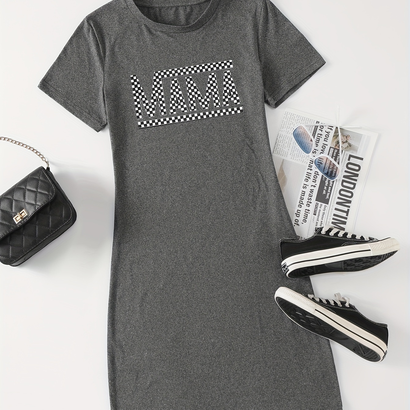 Mama Letter Print Body-con Dress, Casual Crew Neck Short Sleeve Dress For Spring & Summer, Women's Clothing
Mama Letter Print Body-con Dress, Casual Crew Neck Short Sleeve Dress For Spring & Summer, Women's Clothing