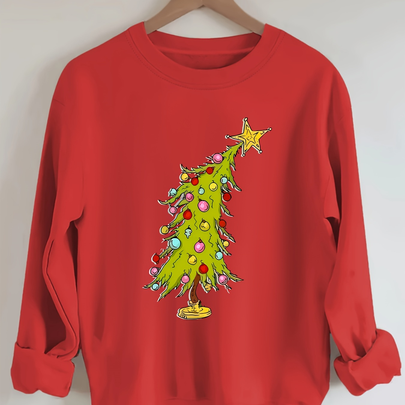 Christmas Tree Print Sweatshirt, Long Sleeve Crew Neck Casual Sweatshirt For Fall & Spring, Women's Clothing
Christmas Tree Print Sweatshirt, Long Sleeve Crew Neck Casual Sweatshirt For Fall & Spring, Women's Clothing