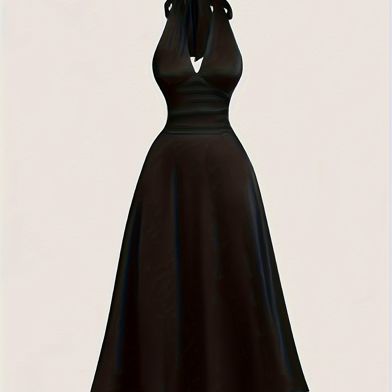 Elegant Midi Dress With Halter Neck And Ruched Detail - Sleeveless A-, Machine Washable, Spring/summer/fall,
Elegant Midi Dress With Halter Neck And Ruched Detail - Sleeveless A-, Machine Washable, Spring/summer/fall,
