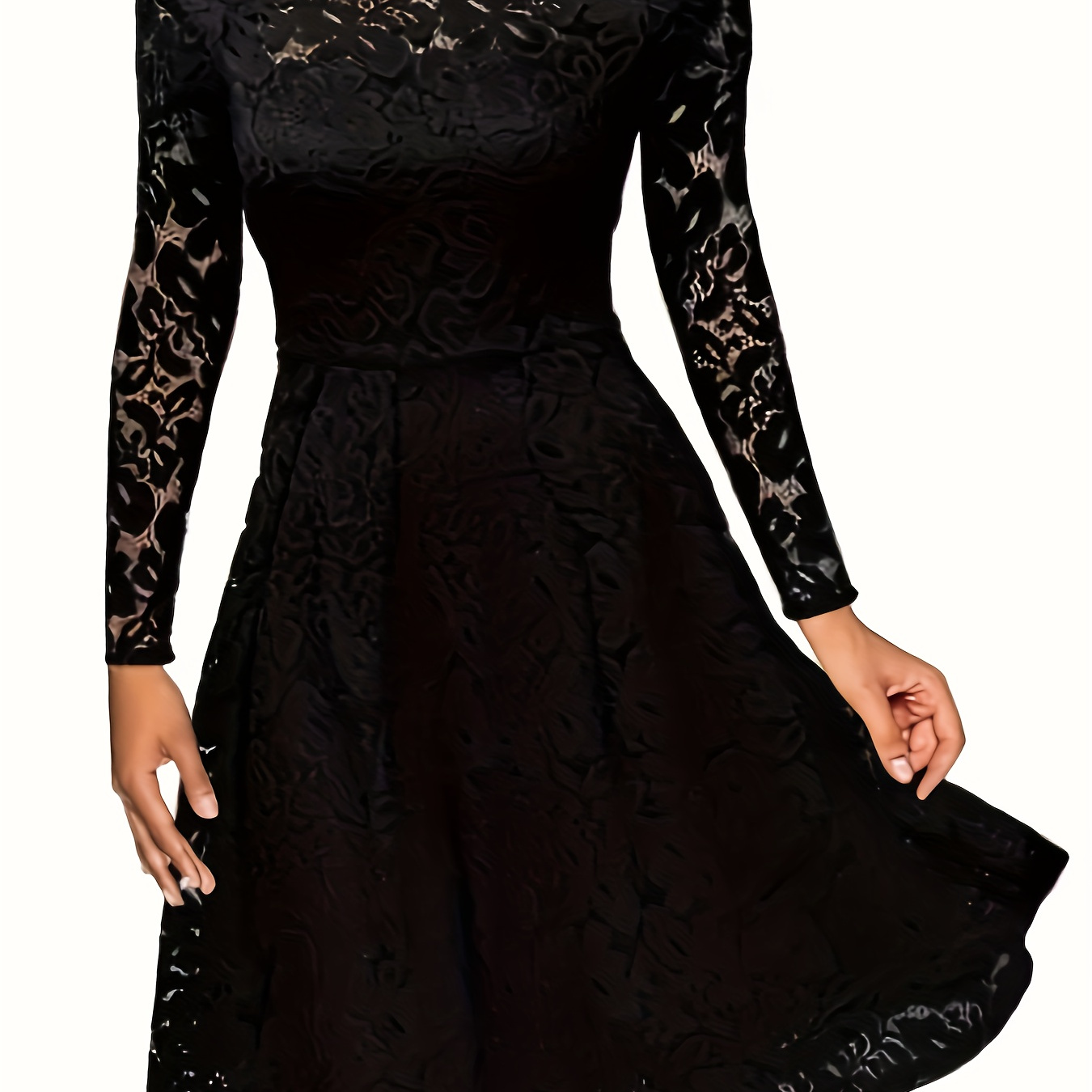 Lace Off-shoulder A-line Dress, Elegant Long Sleeve Dress For Spring & Summer, Women's Clothing
Lace Off-shoulder A-line Dress, Elegant Long Sleeve Dress For Spring & Summer, Women's Clothing