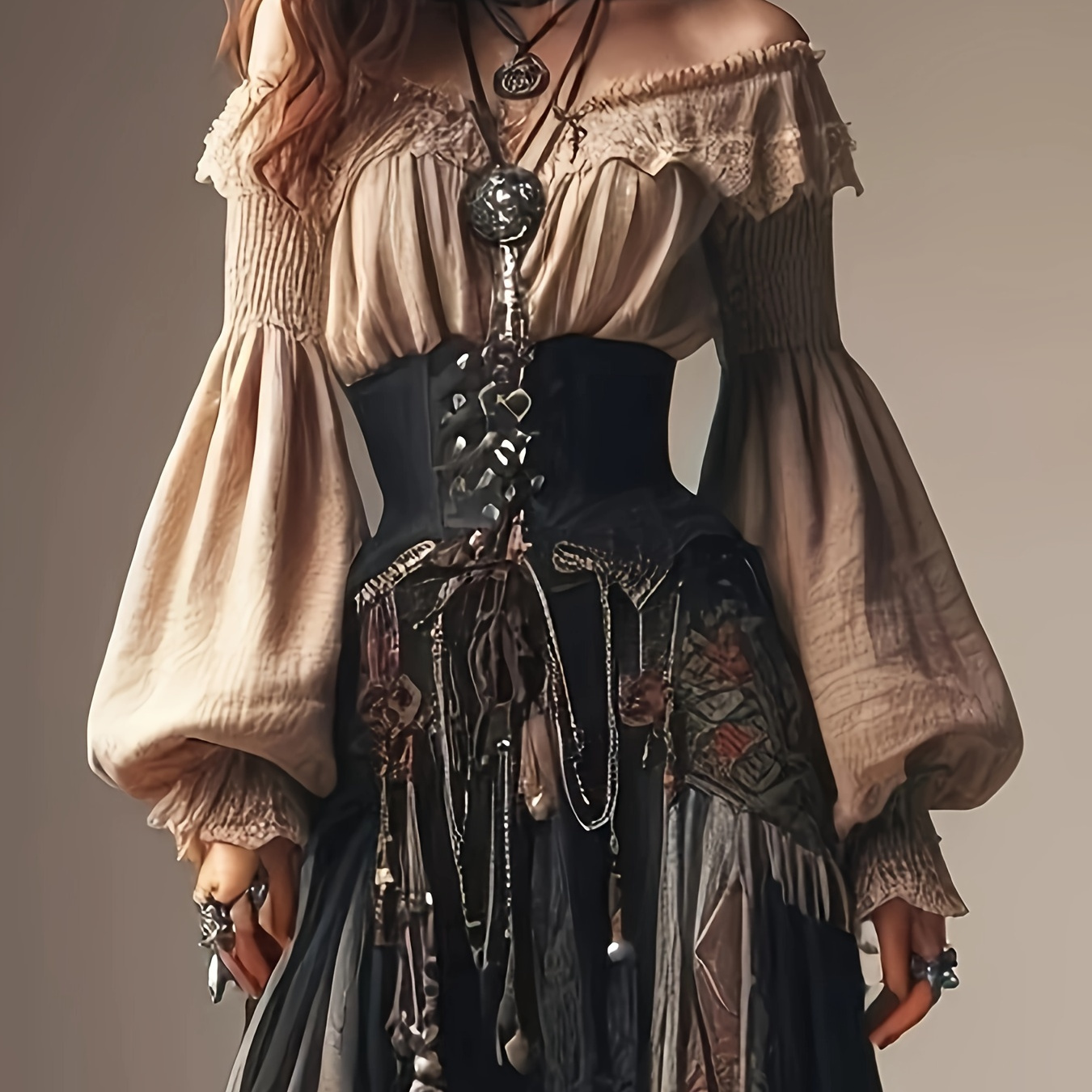 1pc Vintage Style Off-the-shoulder Lantern Sleeve Pleated Blouse - Polyester Fabric, Solid Color, Adult Shirt With Lace Detailing
1pc Vintage Style Off-the-shoulder Lantern Sleeve Pleated Blouse - Polyester Fabric, Solid Color, Adult Shirt With Lace Detailing