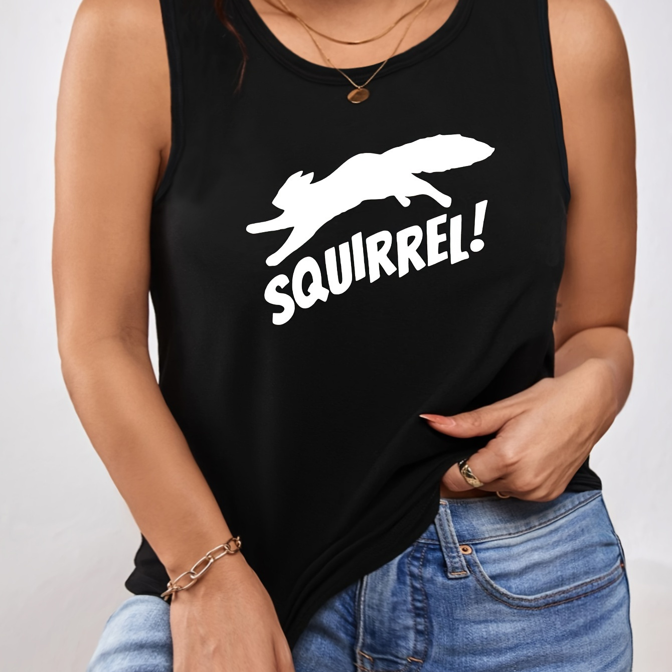 Plus Size Letter Print Tank Top, Sleeveless Casual Top For Summer & Spring, Women's Plus Size Clothing
Plus Size Letter Print Tank Top, Sleeveless Casual Top For Summer & Spring, Women's Plus Size Clothing