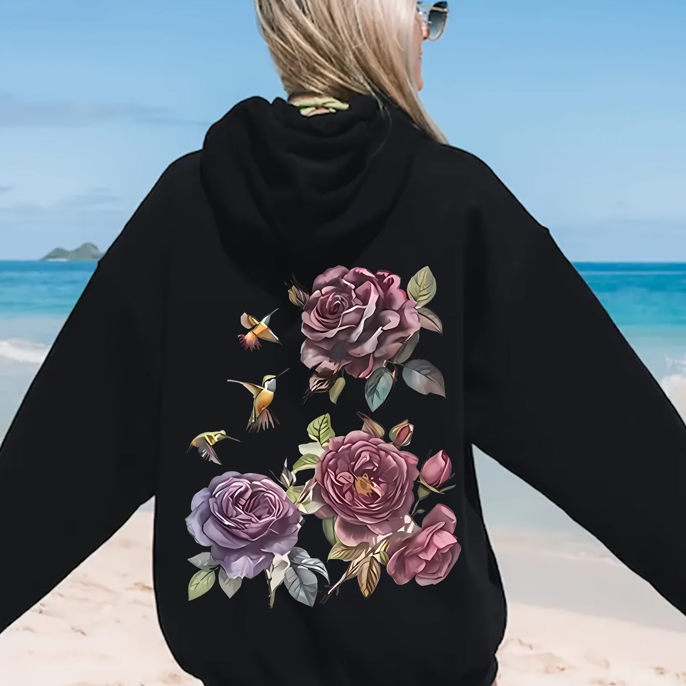 Women's Casual Hoodie With Bird And , 100% Polyester Knit Fabric, Autumn/, Geometric Pattern, With Pockets, Streetwear Style
Women's Casual Hoodie With Bird And , 100% Polyester Knit Fabric, Autumn/, Geometric Pattern, With Pockets, Streetwear Style