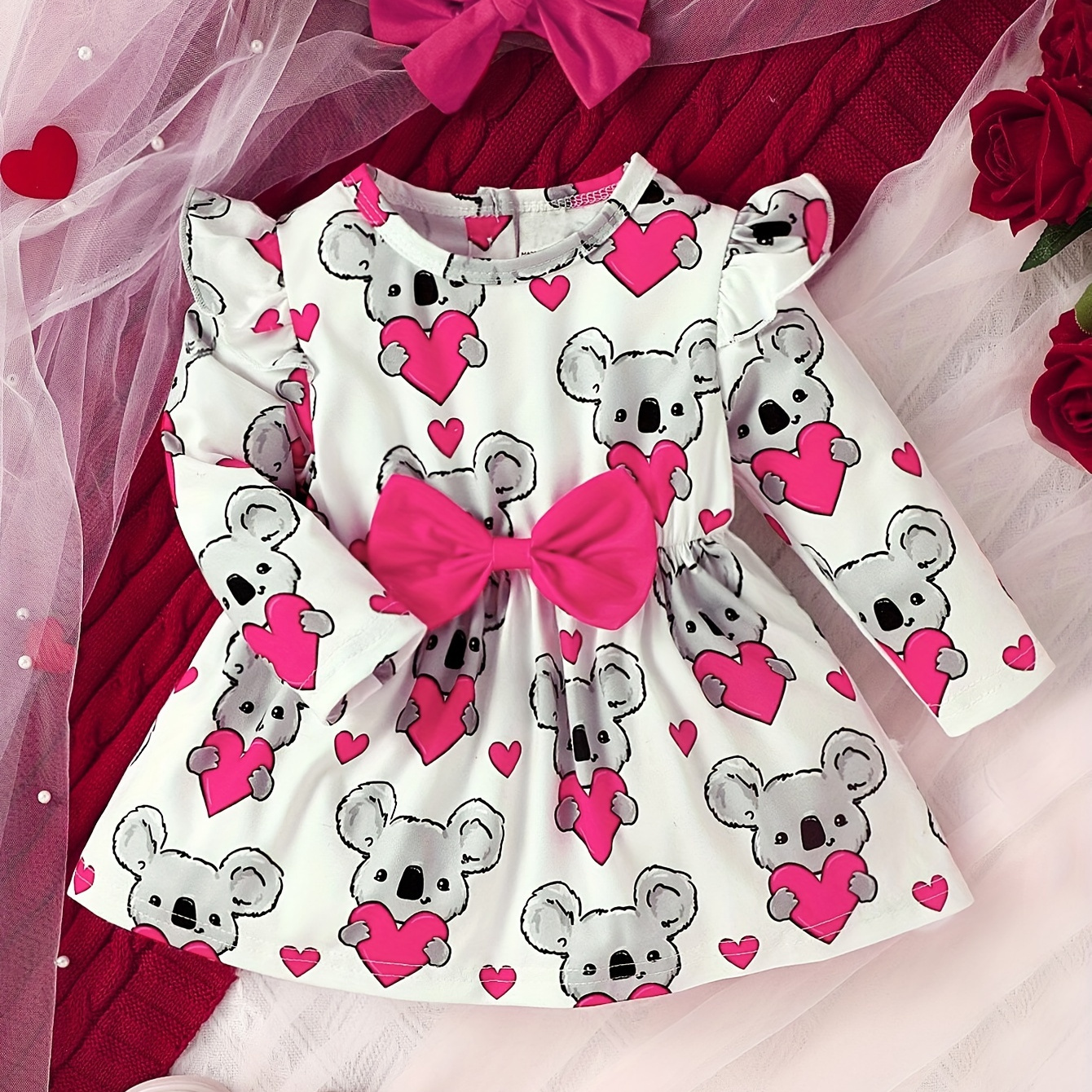 Baby Girls Spring And Autumn Dress Ruffle Sleeve Tunic Cute Animal Heart Print Long Sleeve Dress With Headband Set
Baby Girls Spring And Autumn Dress Ruffle Sleeve Tunic Cute Animal Heart Print Long Sleeve Dress With Headband Set