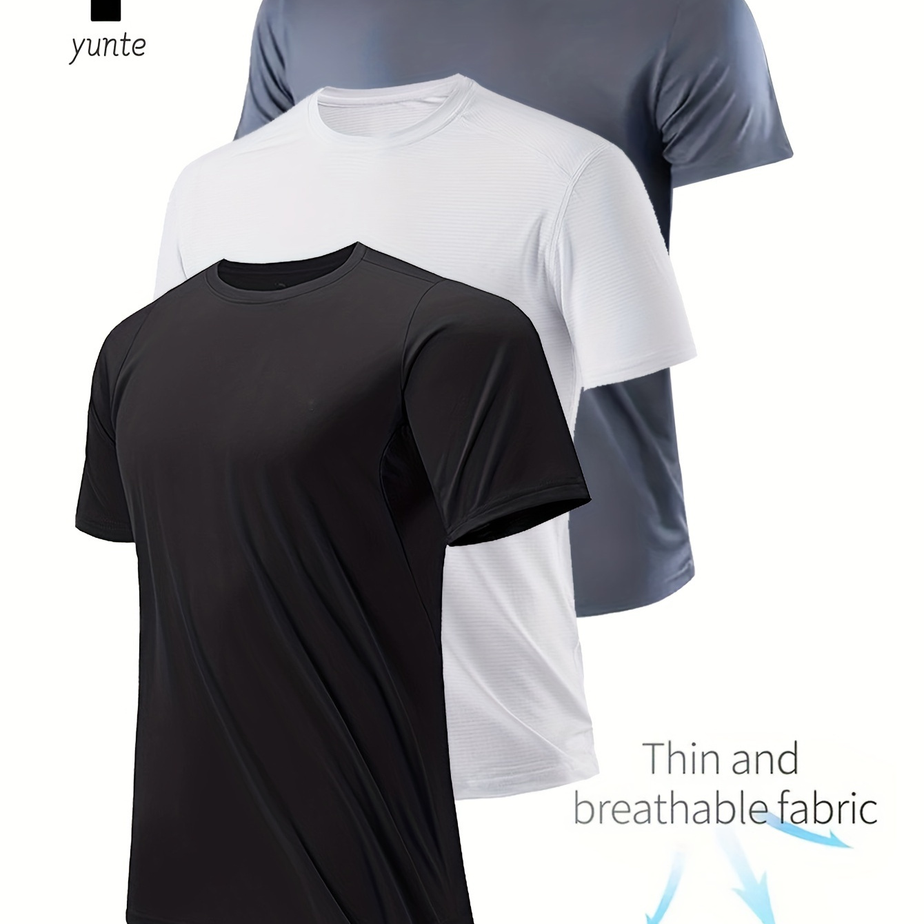 3pcs Solid Color Breathable Short Sleeve T-shirt, Men's Trendy Crew Neck Top For Summer Sport & Casual Wear
3pcs Solid Color Breathable Short Sleeve T-shirt, Men's Trendy Crew Neck Top For Summer Sport & Casual Wear