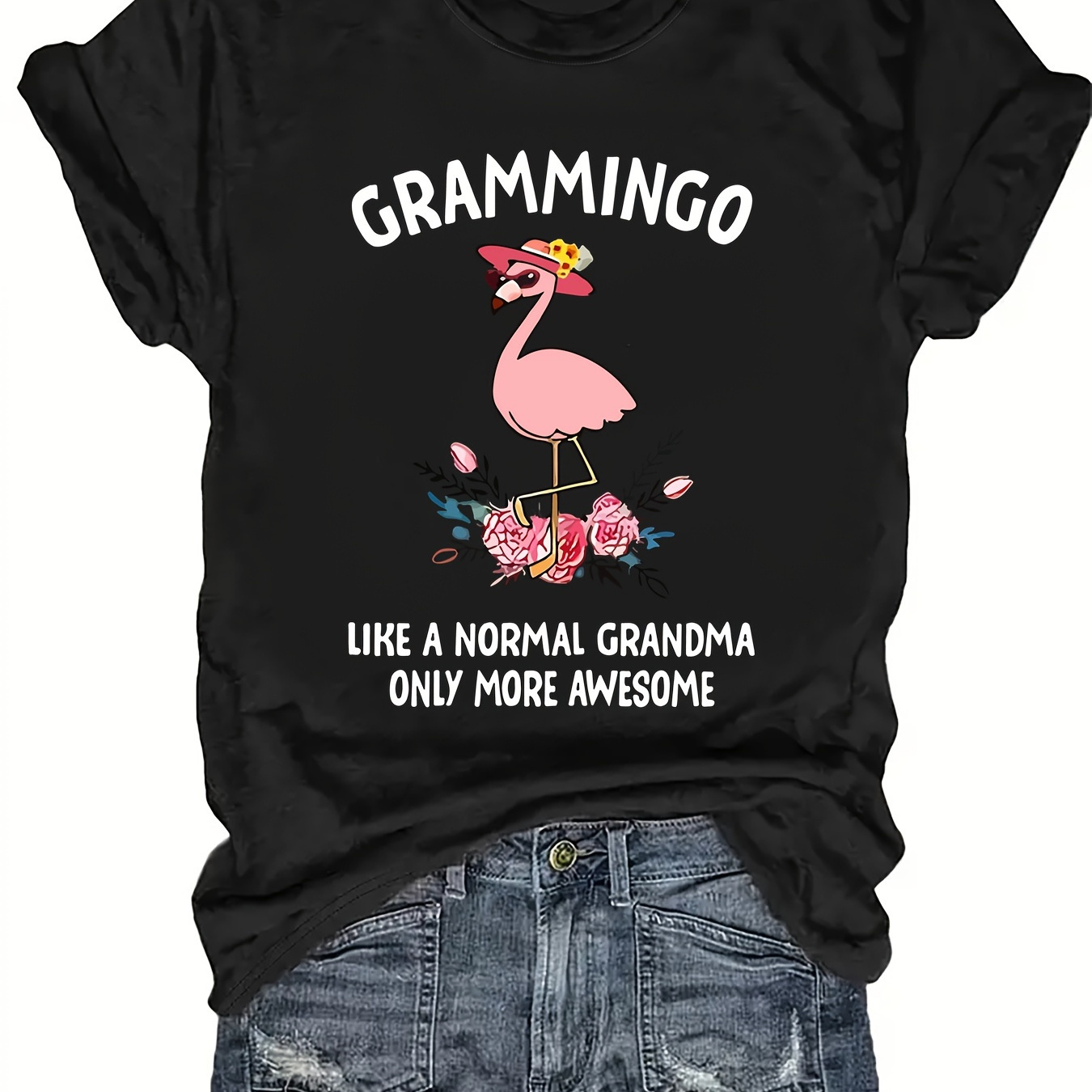Plus Size Flamingo & Letter Print T-shirt, Casual Short Sleeve Top For Spring & Summer, Women's Plus Size Clothing
Plus Size Flamingo & Letter Print T-shirt, Casual Short Sleeve Top For Spring & Summer, Women's Plus Size Clothing