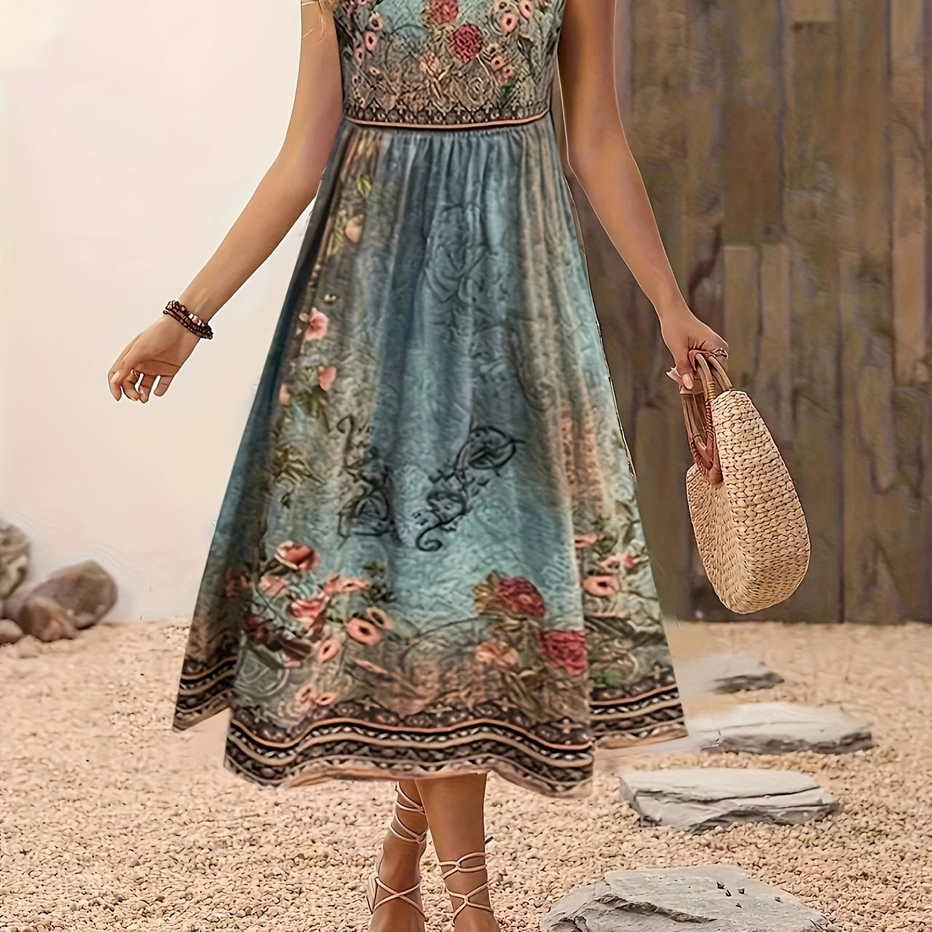 Floral Print Crew Neck Tank Dress, Vintage Sleeveless Aline Dress For Spring & Summer, Women's Clothing
Floral Print Crew Neck Tank Dress, Vintage Sleeveless Aline Dress For Spring & Summer, Women's Clothing