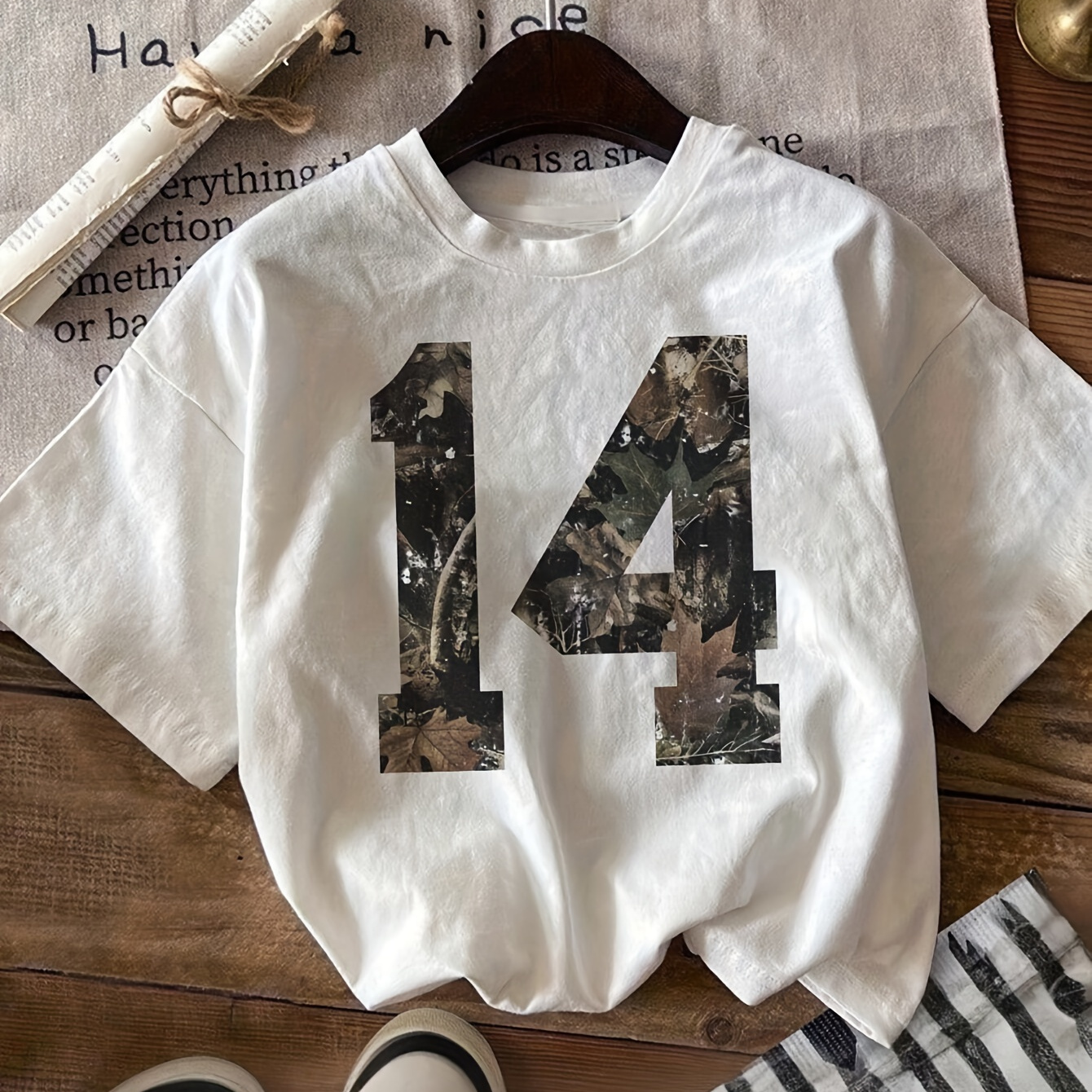 Women's Round Neck Short Sleeve T-shirt With Number 14 Print, Polyester, Machine Washable - Summer Sporty Style
Women's Round Neck Short Sleeve T-shirt With Number 14 Print, Polyester, Machine Washable - Summer Sporty Style