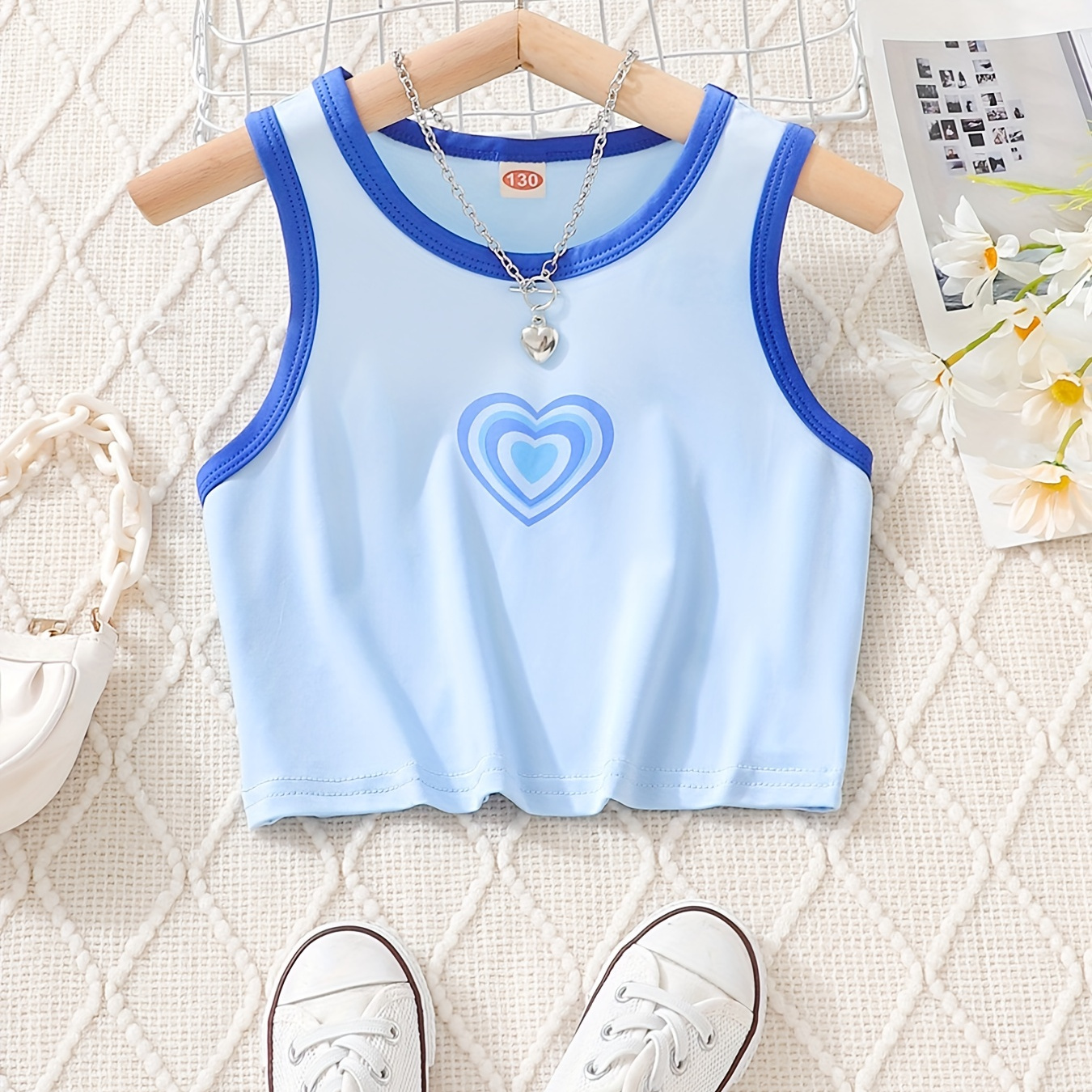 Girls Heart Graphic Sleeveless Vest Crew Neck Trendy Casual Tank Top Summer Kids Clothes
Girls Heart Graphic Sleeveless Vest Crew Neck Trendy Casual Tank Top Summer Kids Clothes