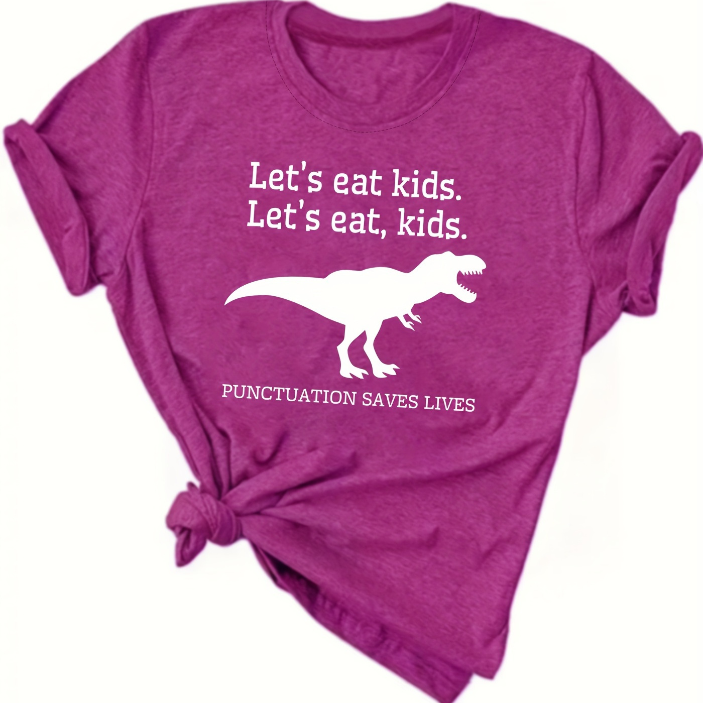 Dinosaur Print T-shirt, Short Sleeve Crew Neck Casual Top For Summer & Spring, Women's Clothing
Dinosaur Print T-shirt, Short Sleeve Crew Neck Casual Top For Summer & Spring, Women's Clothing