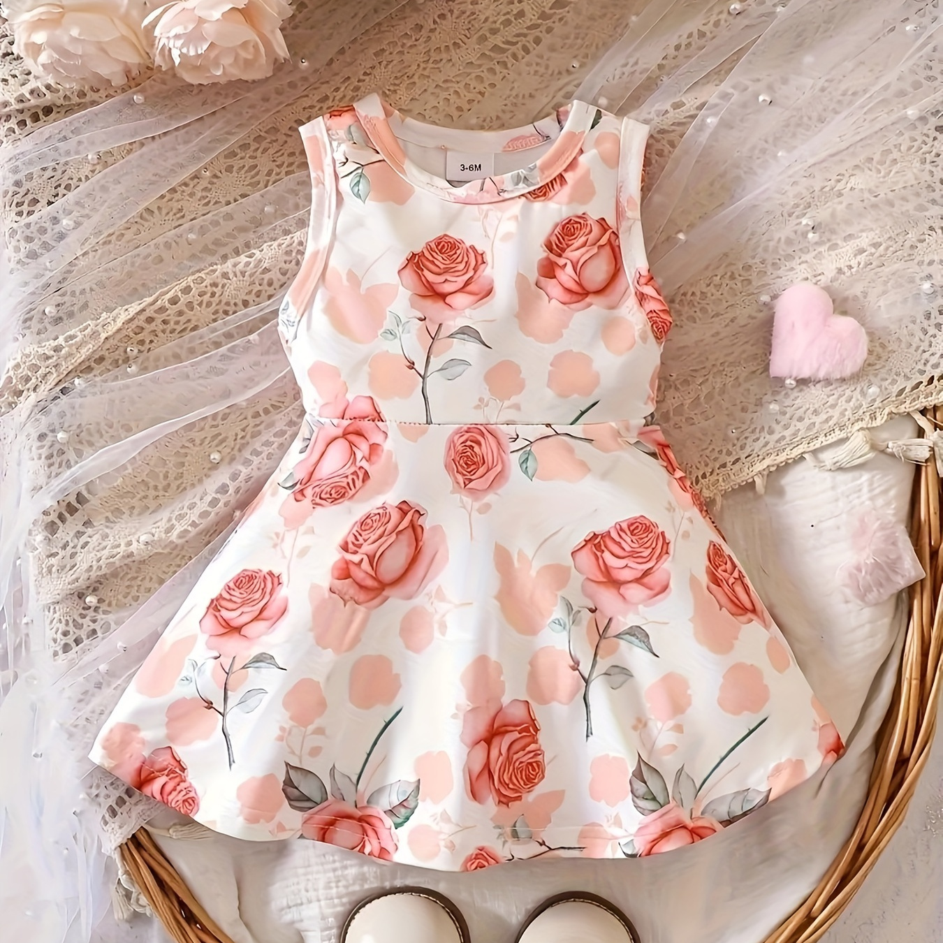 Baby's Casual Rose Pattern Sleeveless A-line Dress, Infant & Toddler Girl's Dress For Daily Wear/holiday/party, As Gift
Baby's Casual Rose Pattern Sleeveless A-line Dress, Infant & Toddler Girl's Dress For Daily Wear/holiday/party, As Gift