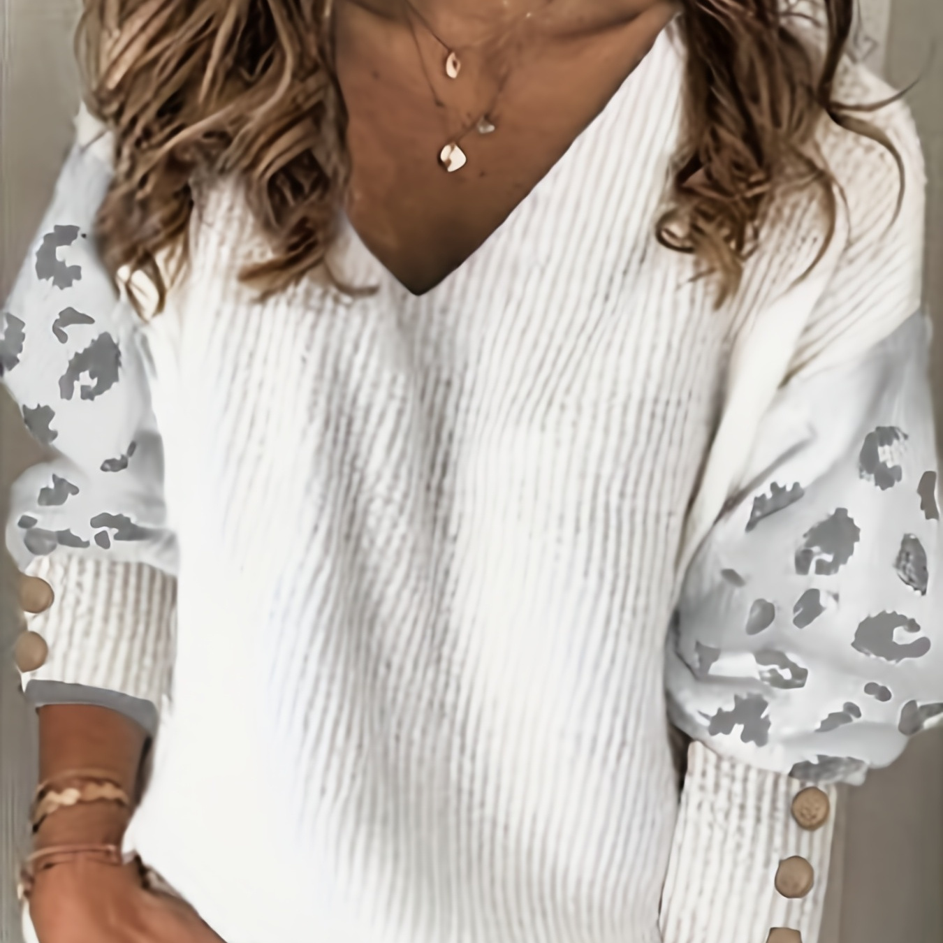Contrast Leopard V Neck Pullover Sweater, Casual Loose Long Sleeve Sweater For Fall & Winter, Women's Clothing
Contrast Leopard V Neck Pullover Sweater, Casual Loose Long Sleeve Sweater For Fall & Winter, Women's Clothing
