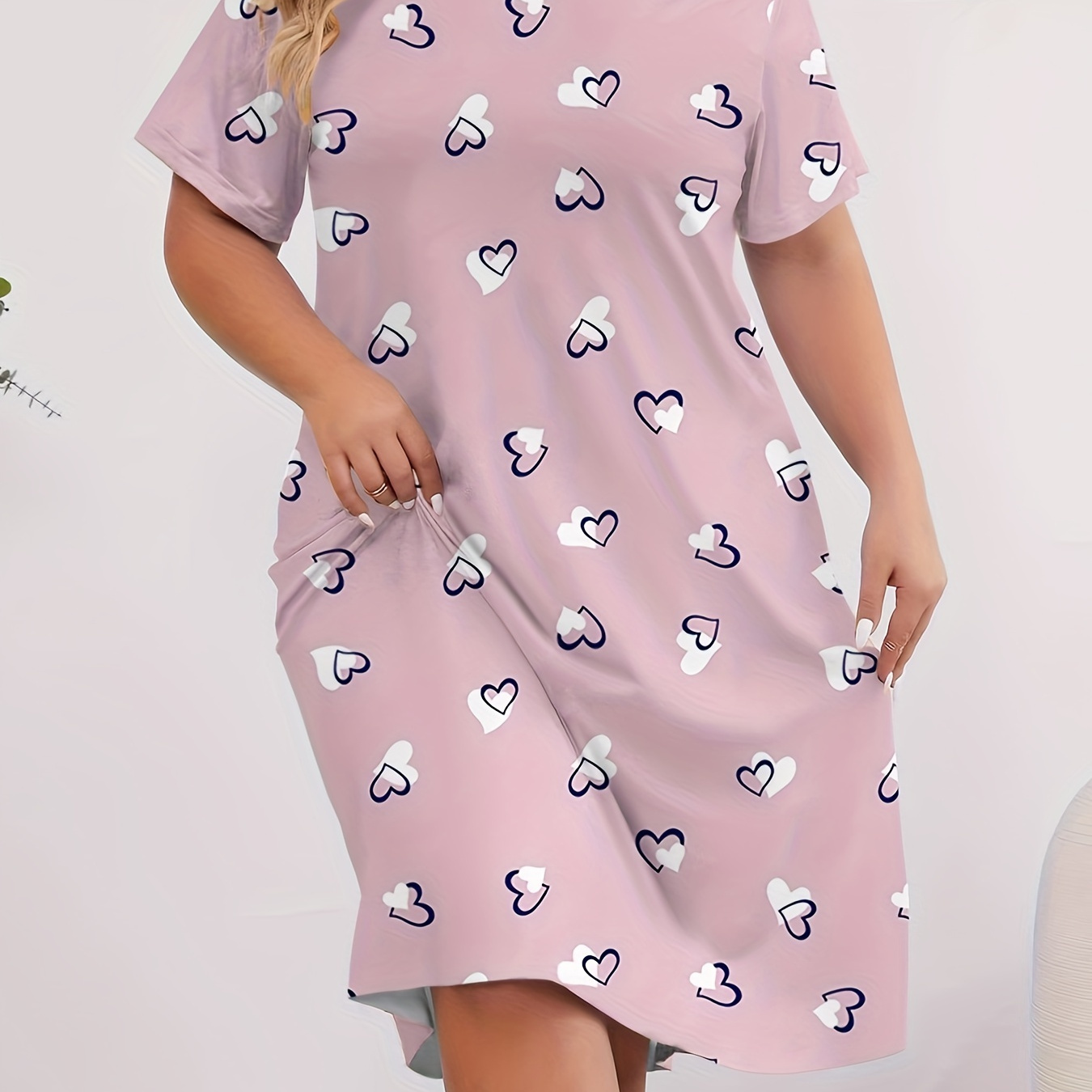 1pc Women's Plus Size Casual Night Dress, Short Sleeve Round Neck Polyester Sleepwear Pattern, Comfortable Loose Dress For All , Summer, Plus Size, , Style, All//all
1pc Women's Plus Size Casual Night Dress, Short Sleeve Round Neck Polyester Sleepwear Pattern, Comfortable Loose Dress For All , Summer, Plus Size, , Style, All//all